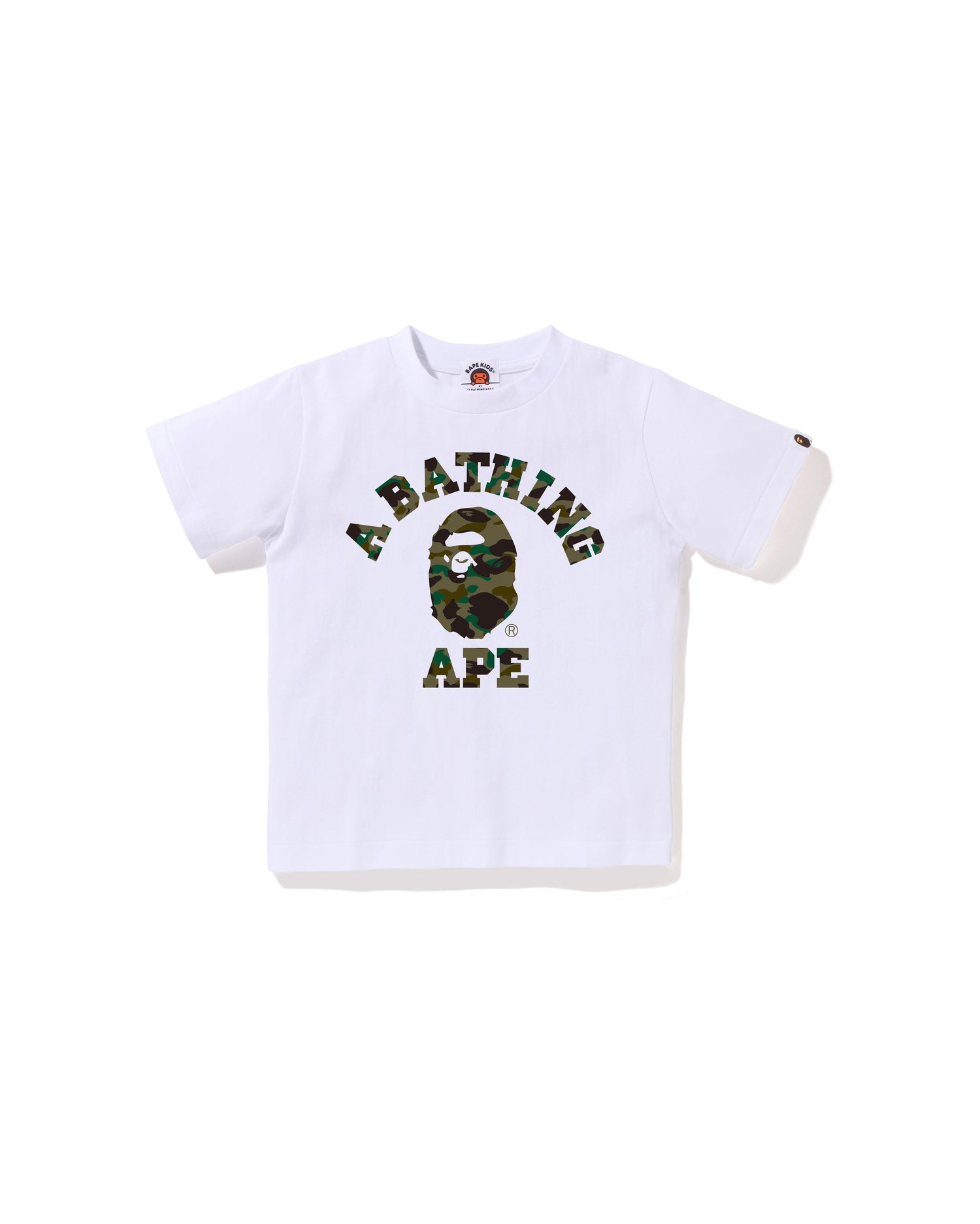 A BATHING APE® Kids 1st Camo College Tee | Bape official