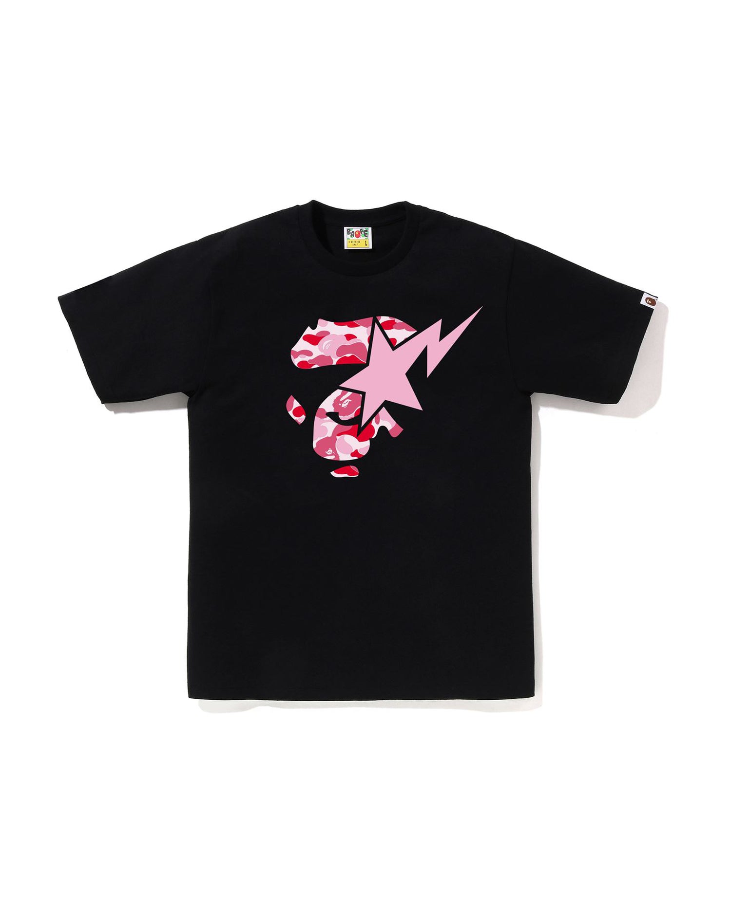 BAPE カモフラージュTシャツ ブラック/ピンク APE エイプTシャツ A
