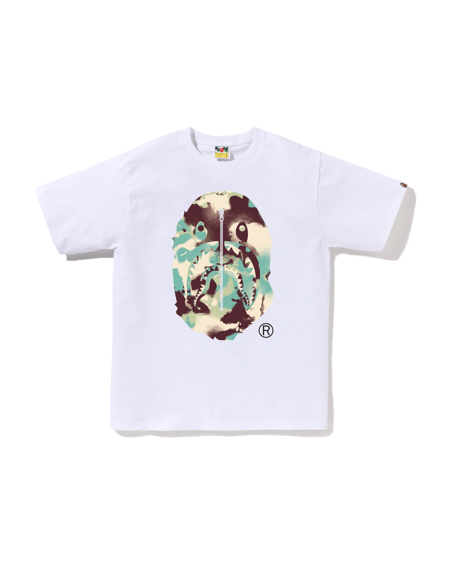 【A BATHING APE】MAP CAMO APE HEAD SHARK TEE /Tシャツ A BATHING APE® Map Camo Ape Head Shark Tee | Bape official