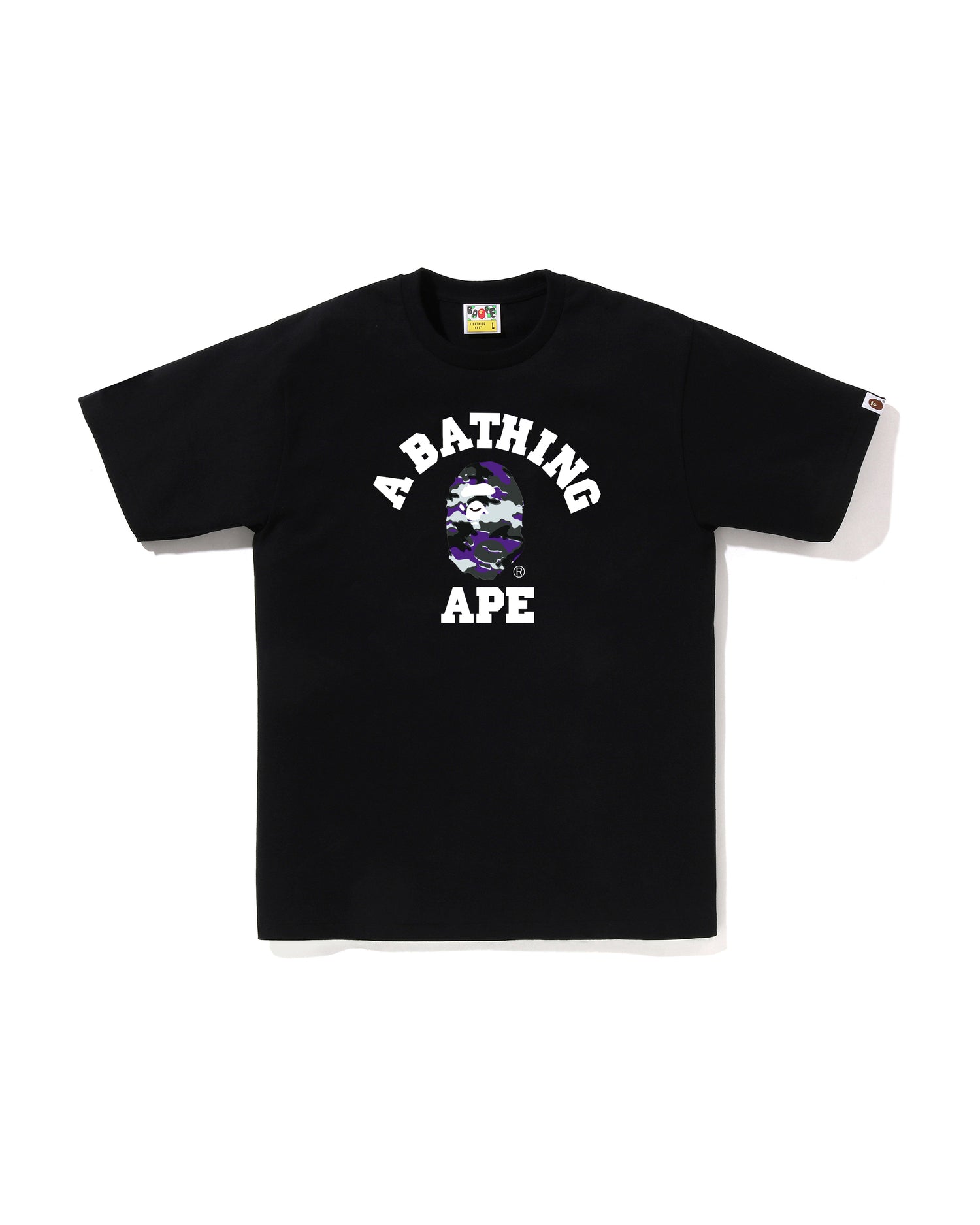 A BATHING APE® Glitch Woodland Camo College Tee | Bape official
