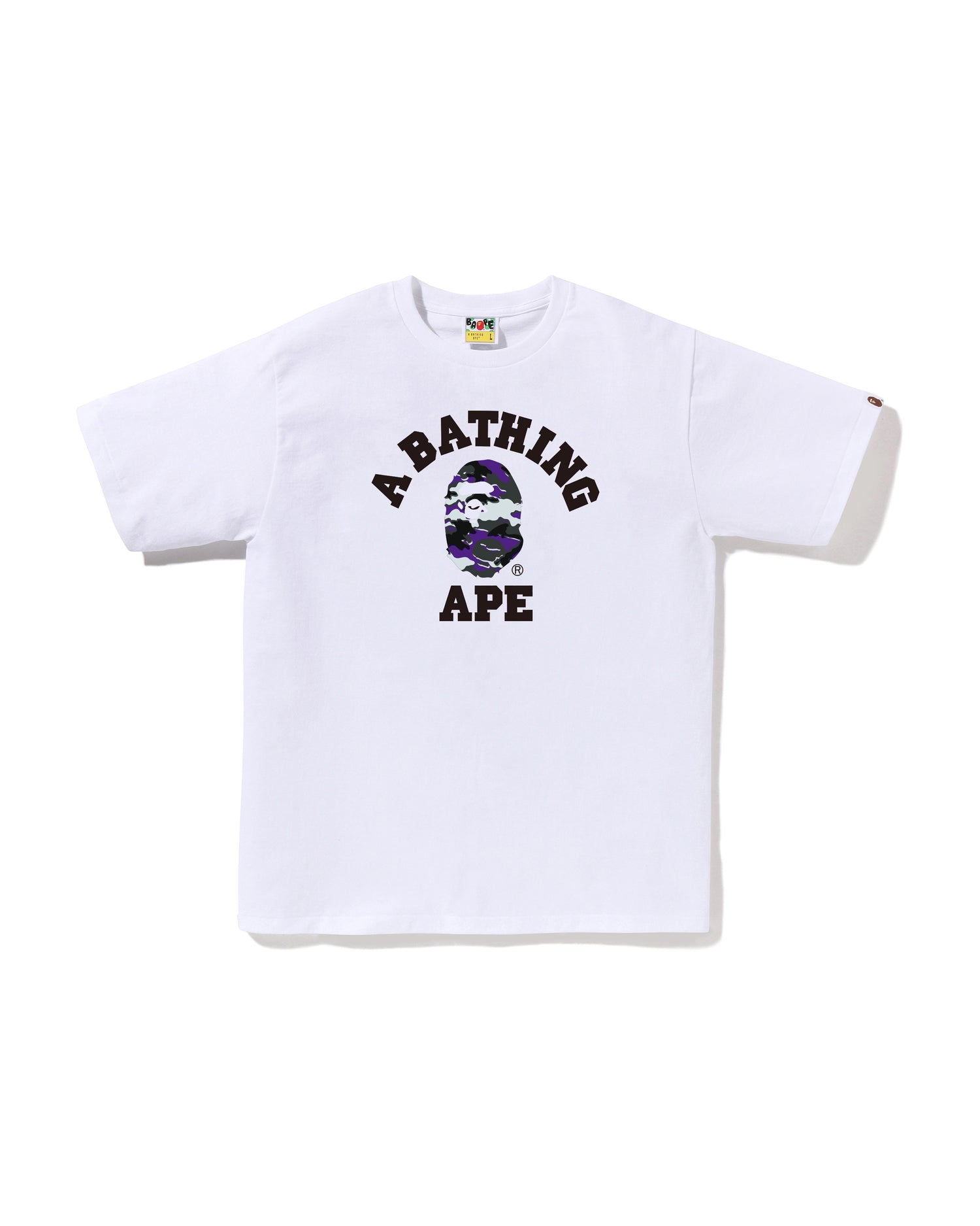 A BATHING APE® Glitch Woodland Camo College Tee | Bape official
