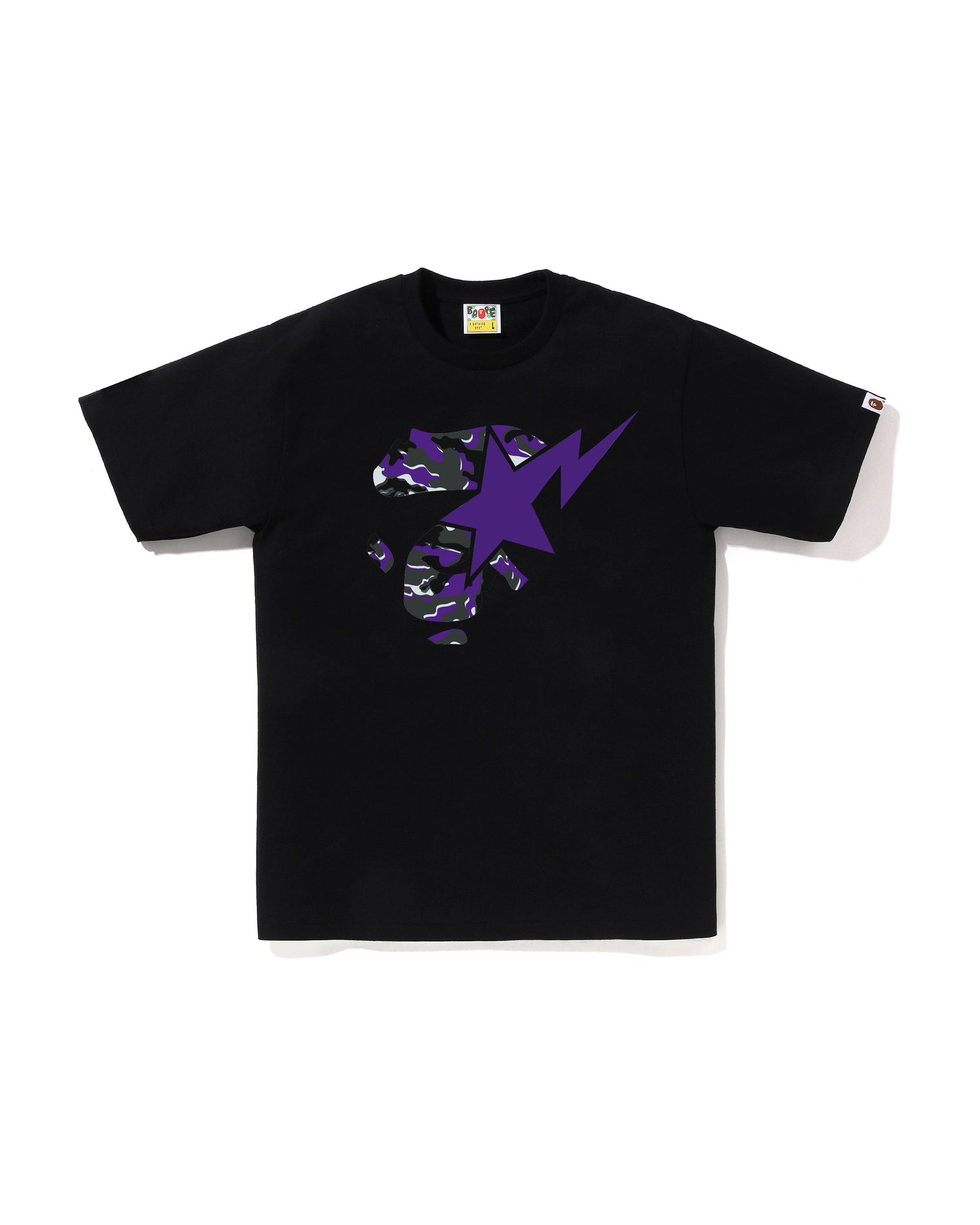 トップス Space Camo Ape Face On Bapesta Tee A BATHING APE® Glitch Woodland Camo Ape Face STA Tee | Bape