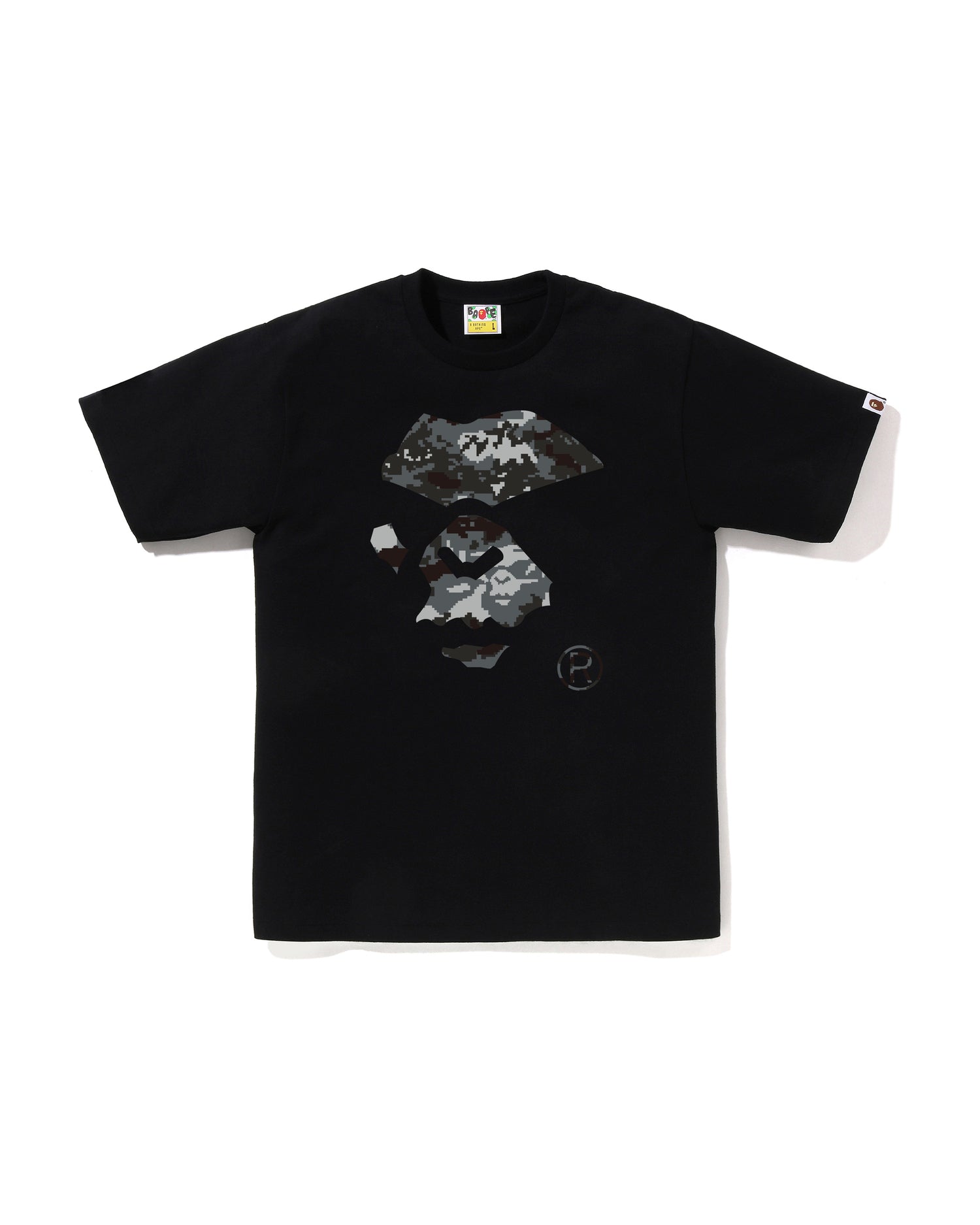 A BATHING APE® Multi Pixel Camo Mad Ape Face Tee | Bape official