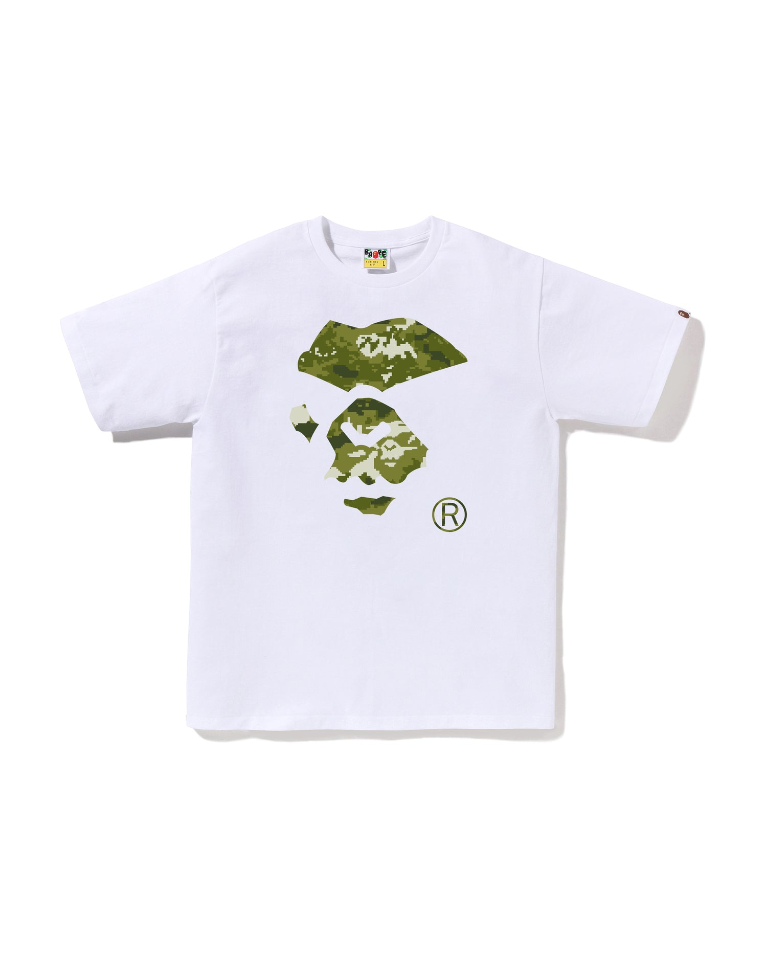 A BATHING APE® Multi Pixel Camo Mad Ape Face Tee | Bape official
