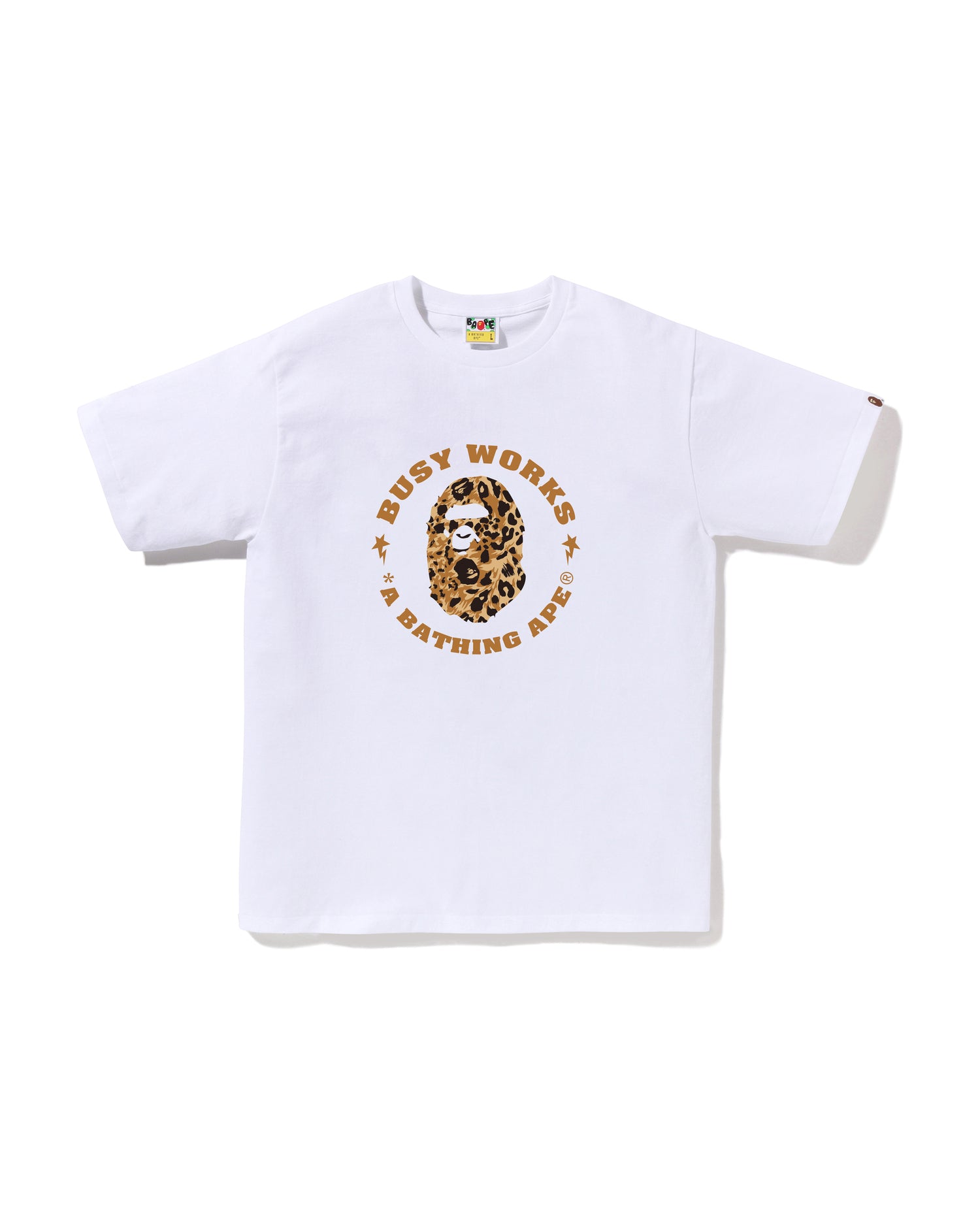 A BATHING APE® Wild Leopard Pattern Busy Works STA Tee