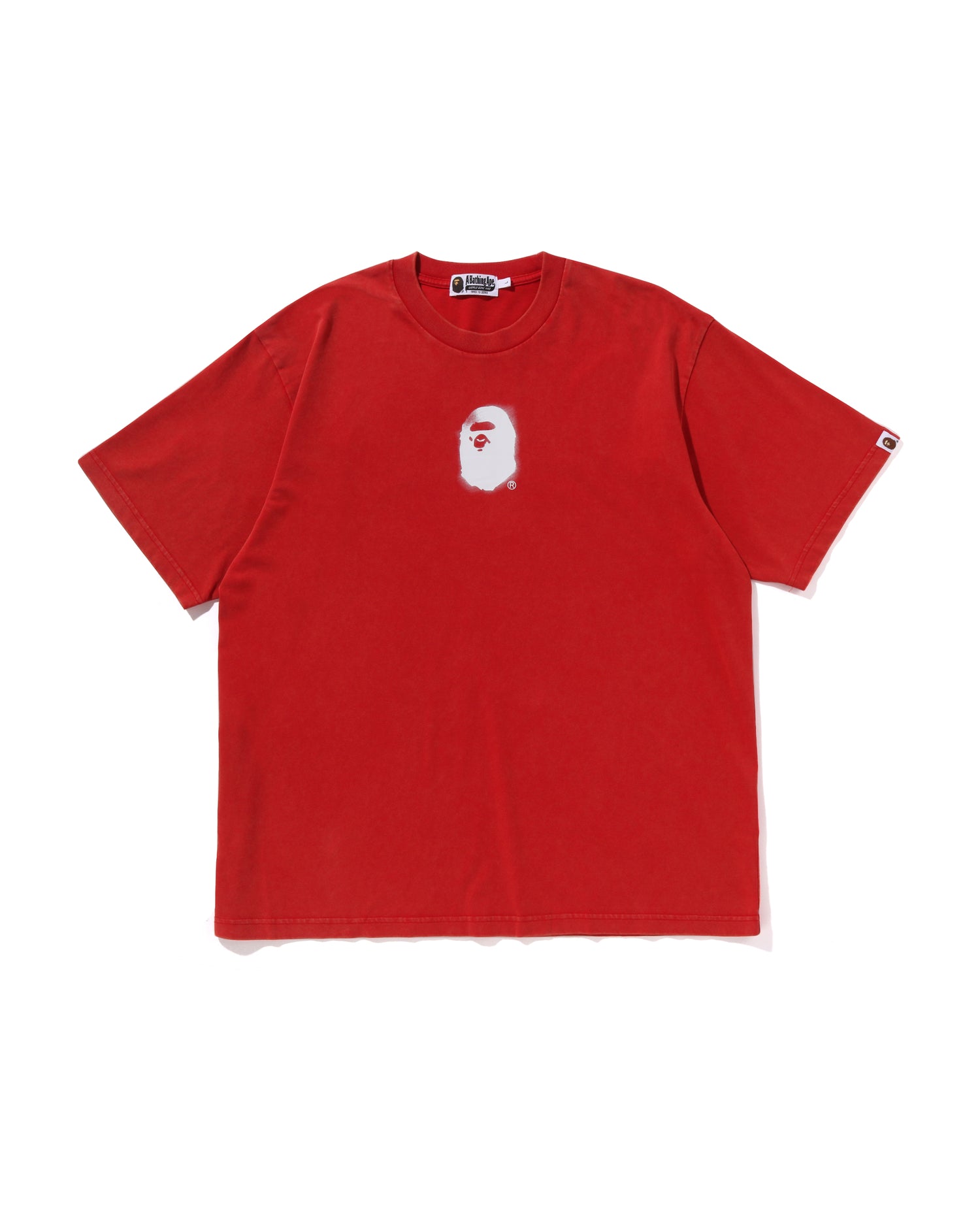 A Bathing Ape Men Color Camo Shark Long Sleeve Tee red