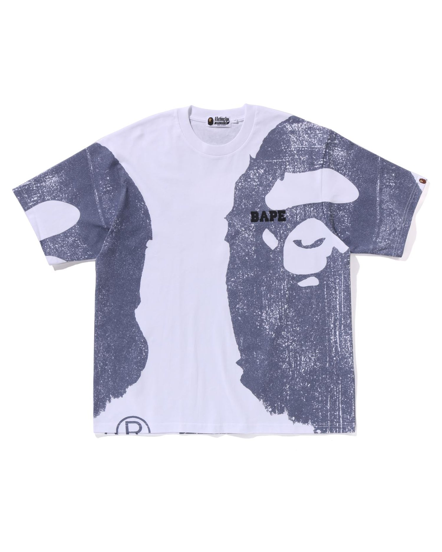 ◆BAPE◆ Water Print College Relaxed Fit T-Shirt M WHITE 001 A BATHING APE® Screen Print College Relaxed Fit Tee | Bape
