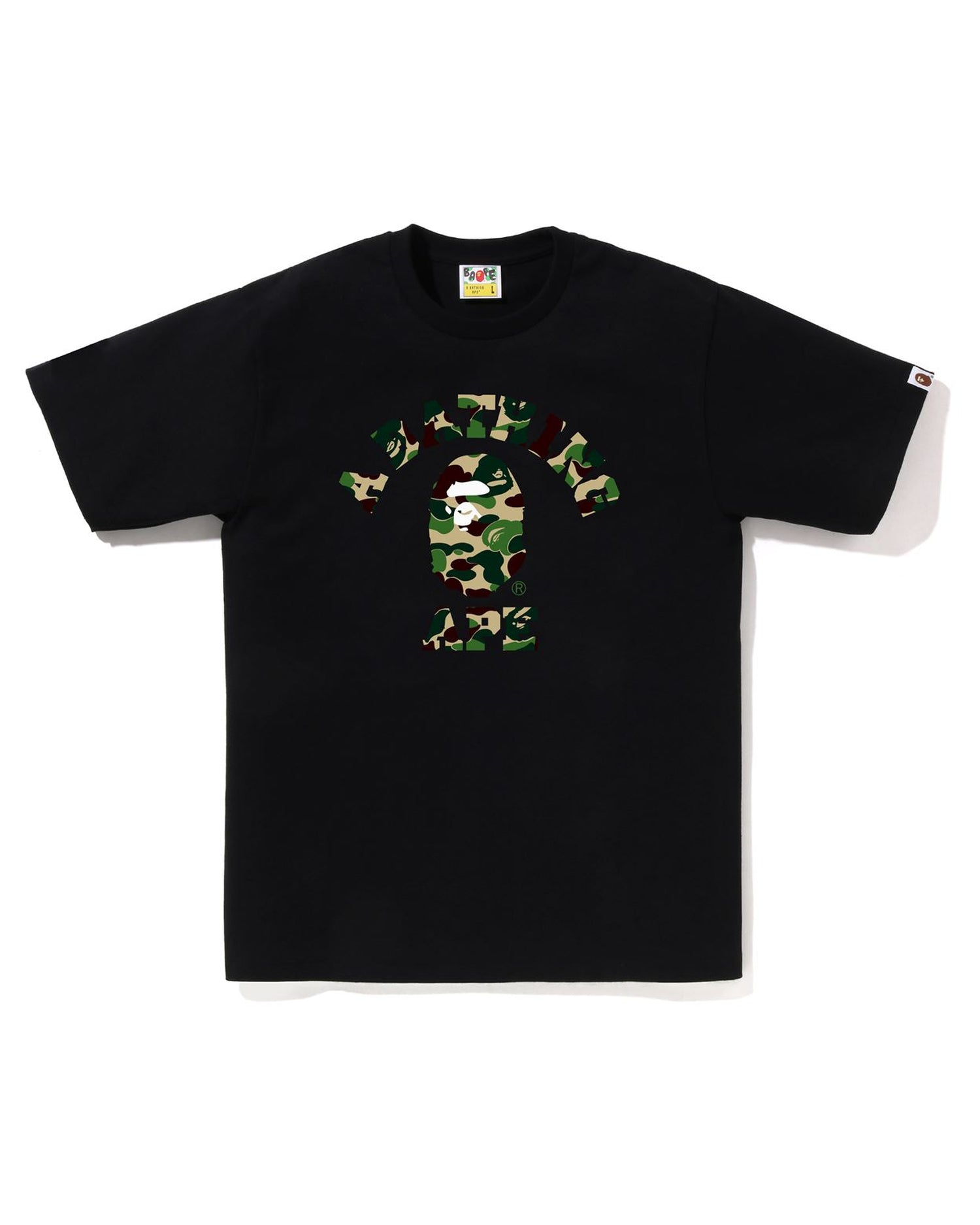 A Bathing Ape top College ABC White/Green Camo Size Large