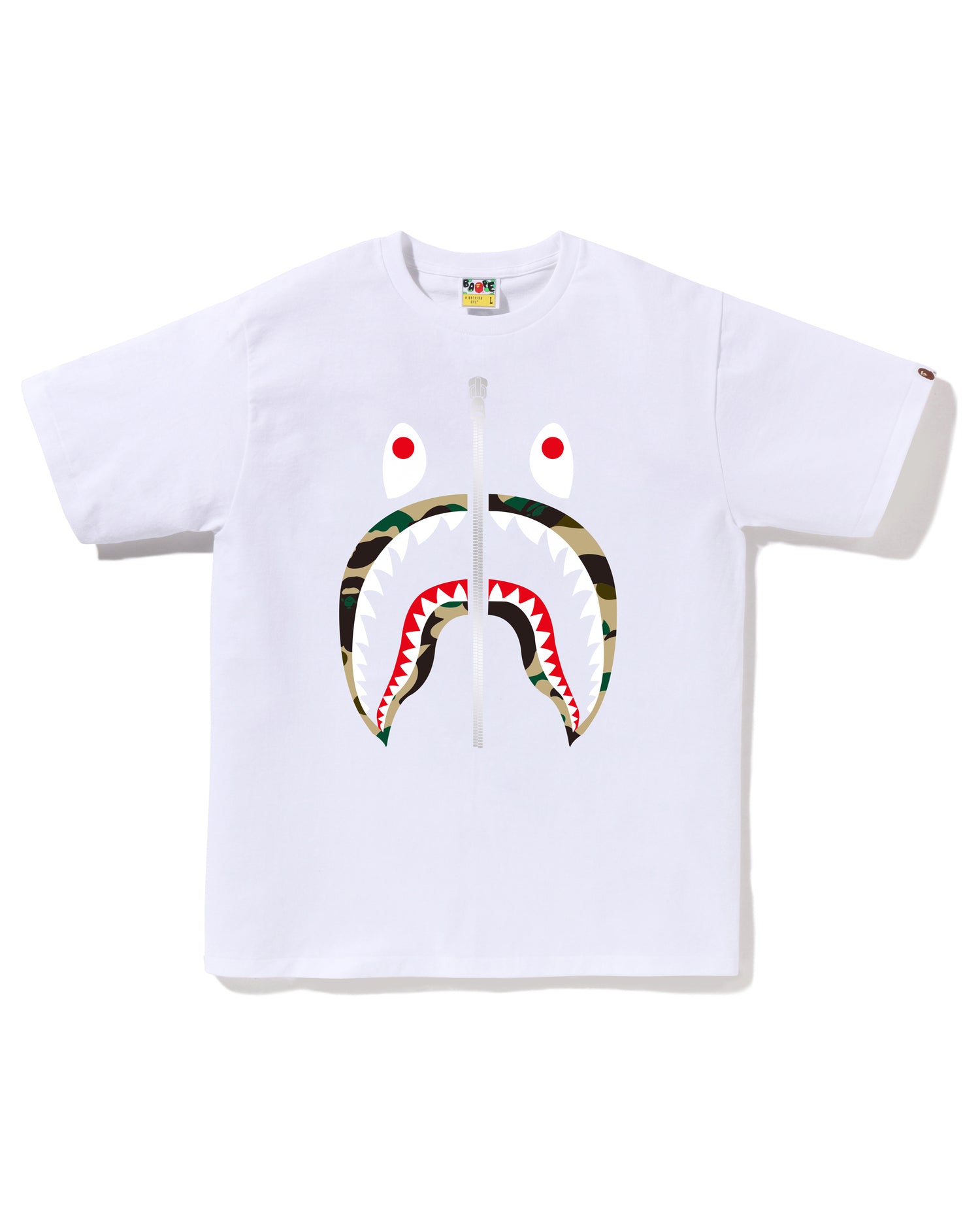 A Bathing Ape Bape White top Camouflage Logo Short Sleeve T Shirt