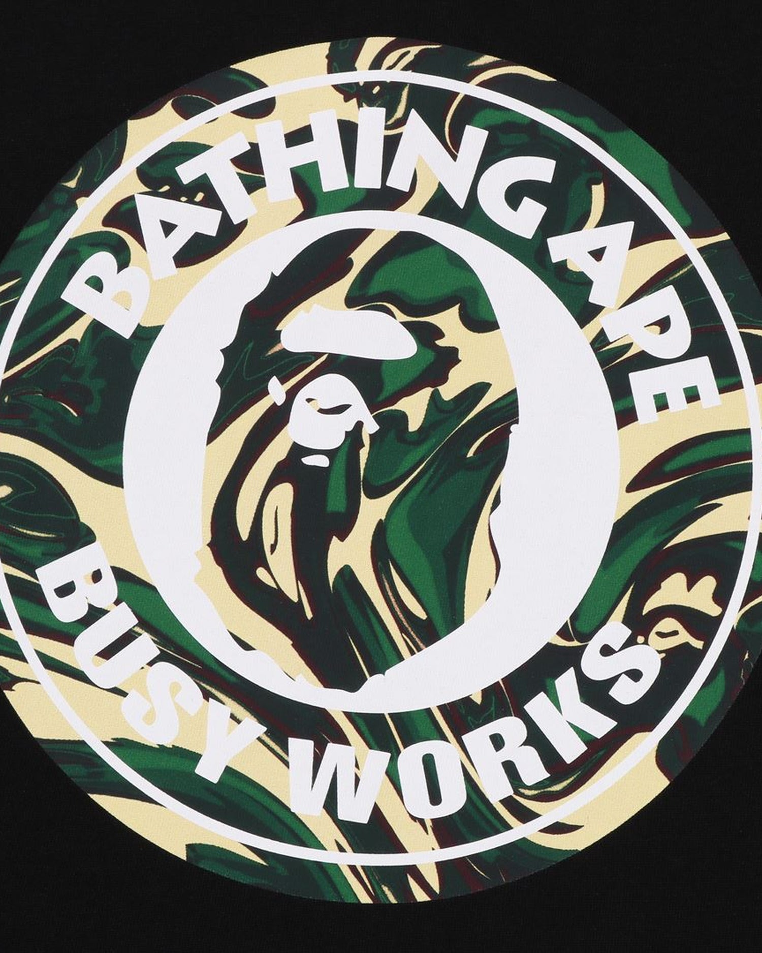 A BATHING APE® Marbling Camo Busy Works Relaxed Fit Tee | Bape