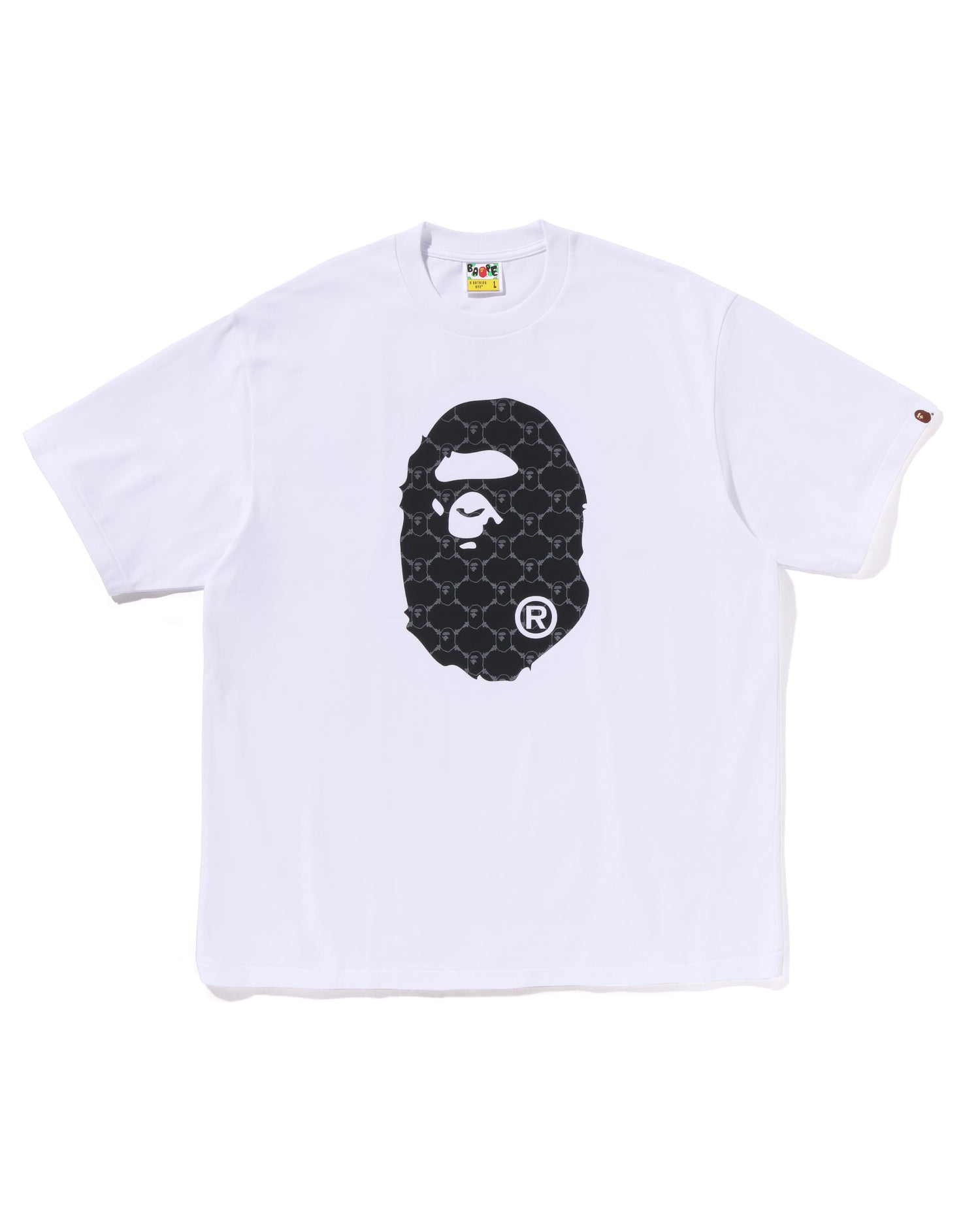 【A BATHING APE】新作☆COLLEGE MONOGRAM APE HEAD RELAXED TEE A BATHING APE® College Monogram Ape Head Relaxed Fit Tee