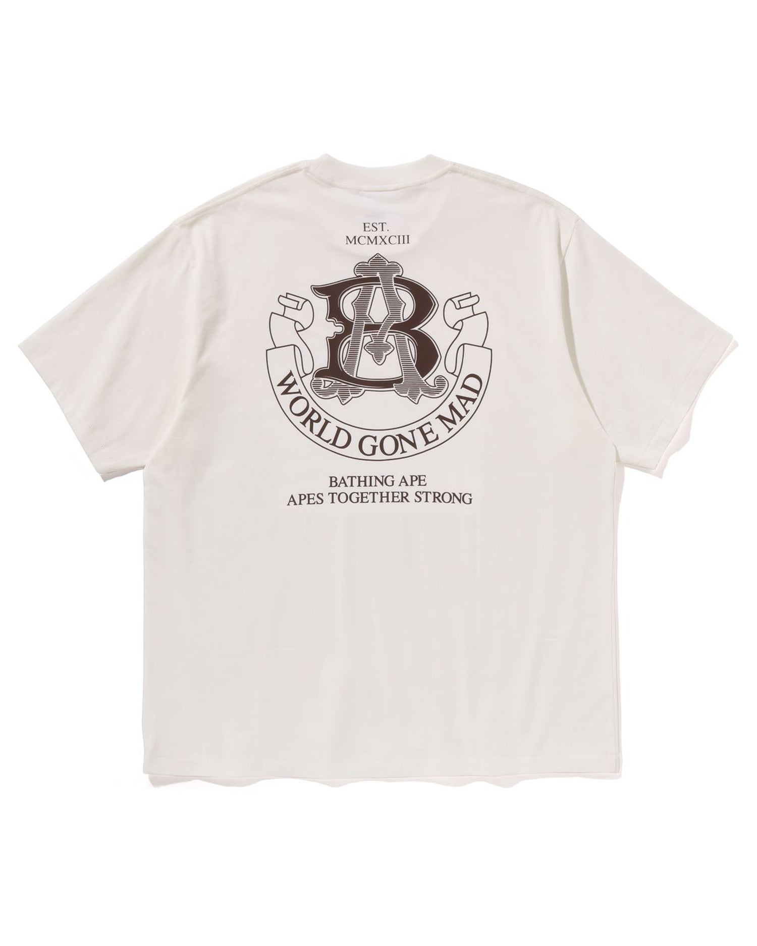 ◆BAPE◆ Water Print College Relaxed Fit T-Shirt M WHITE 001 A BATHING APE® Screen Print College Relaxed Fit Tee | Bape