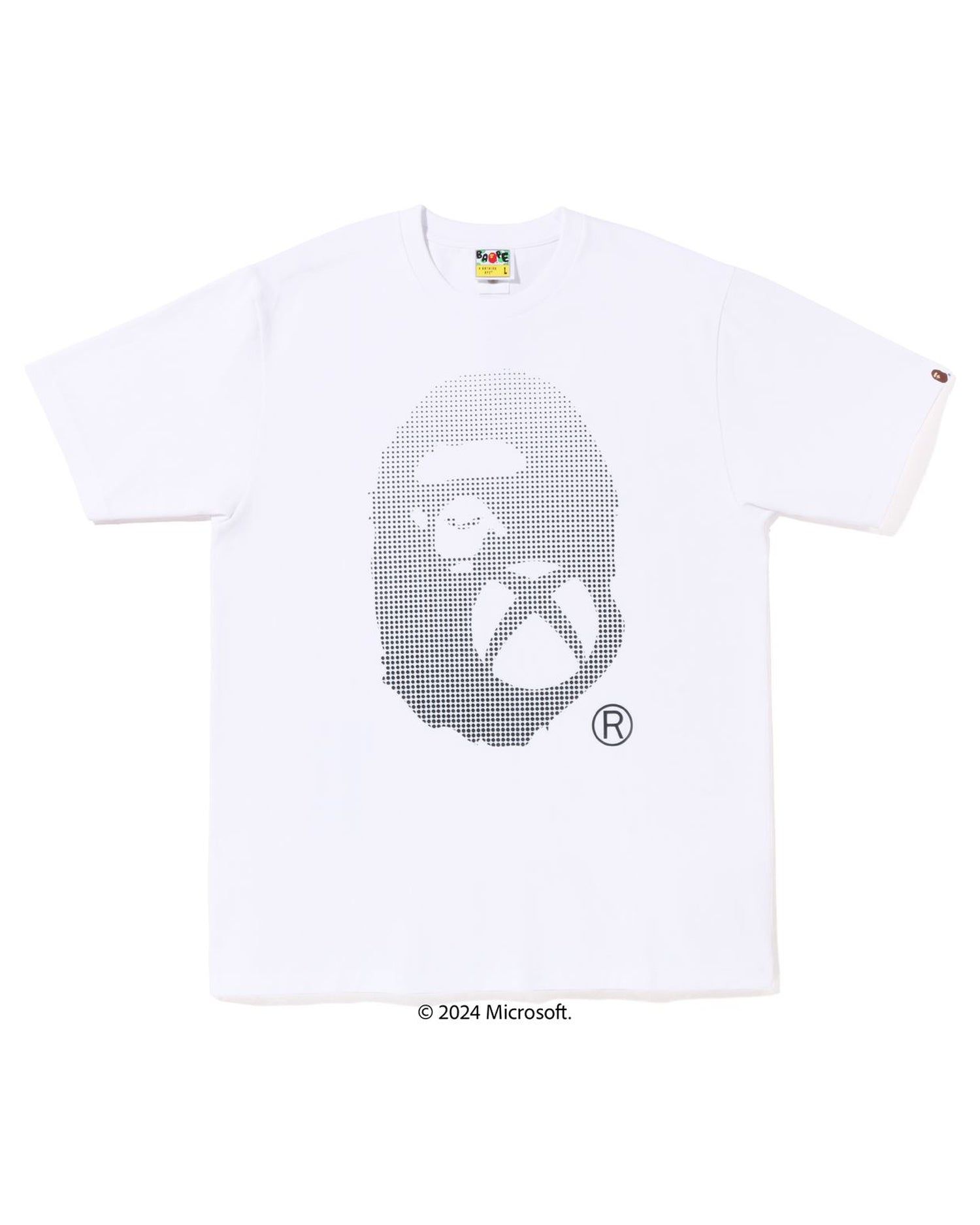 Bape Tee hot Ape Head Grey Plaid White XL