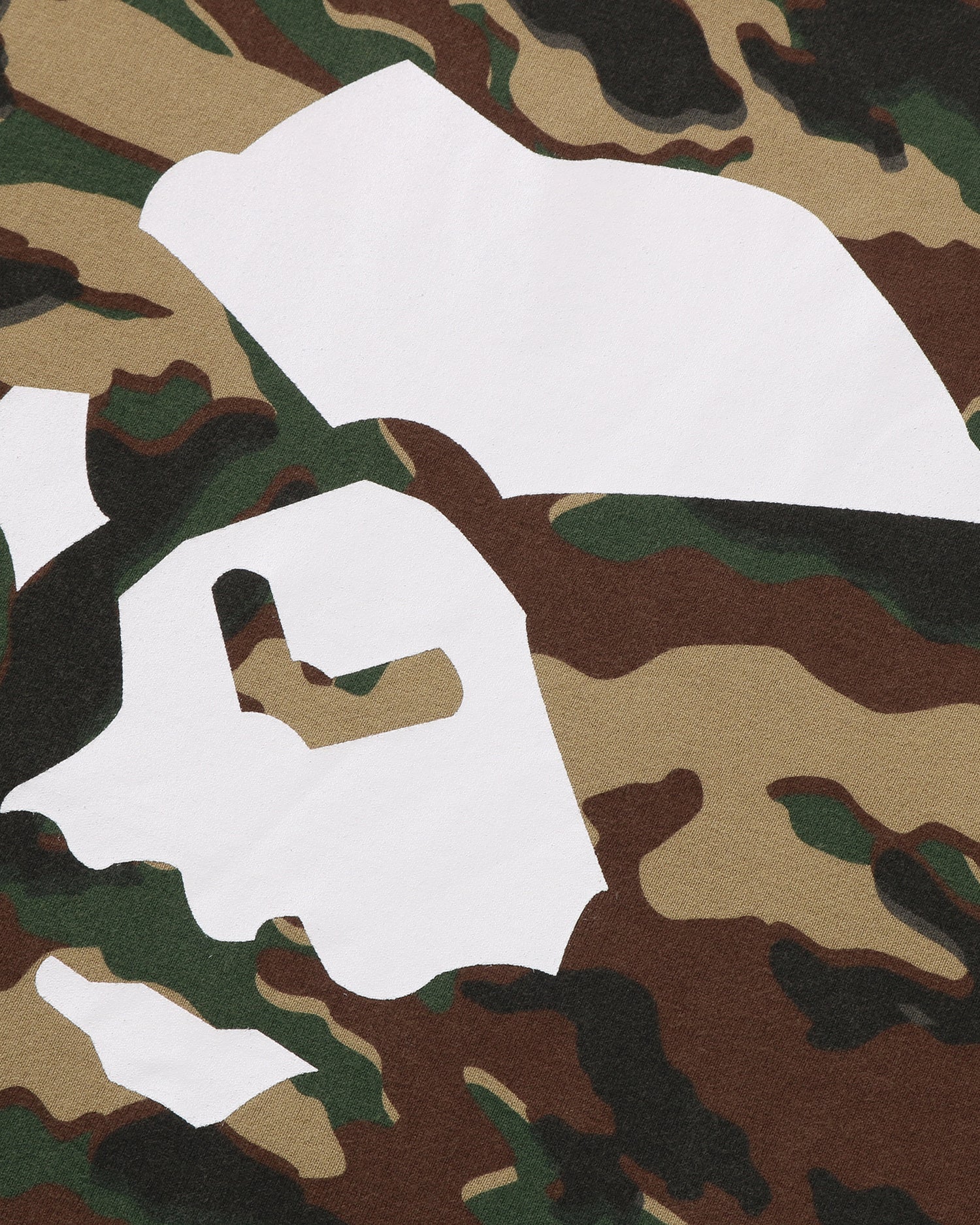 A BATHING APE® Glitch Woodland Camo Ape Face Tee | Bape official