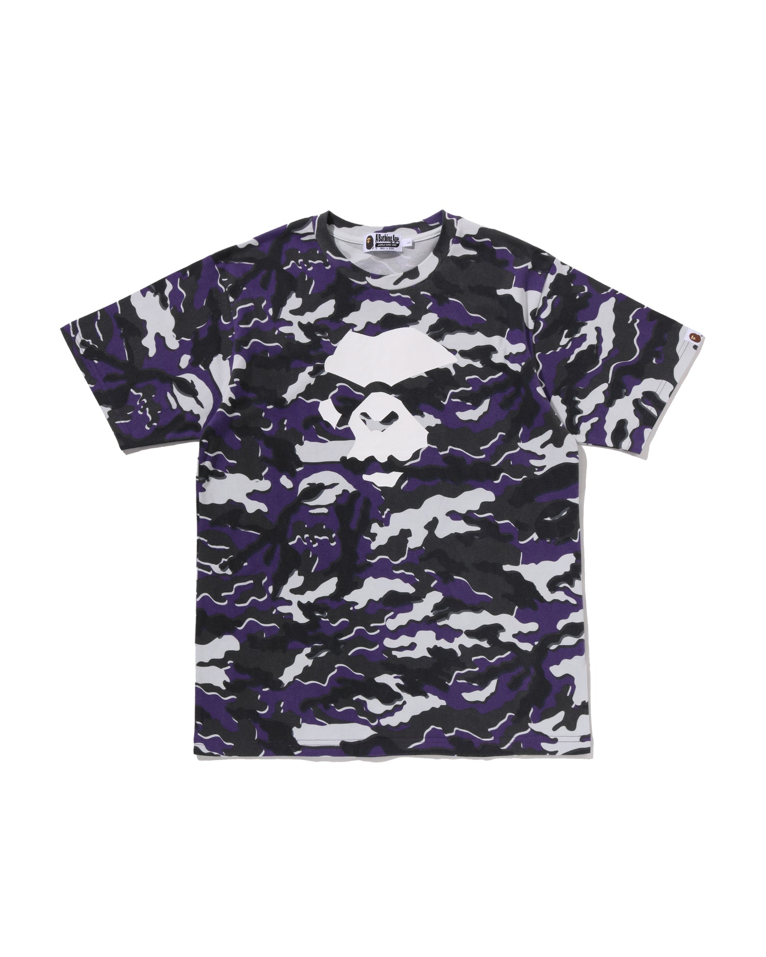 A BATHING APE® Glitch Woodland Camo Ape Face Tee | Bape official