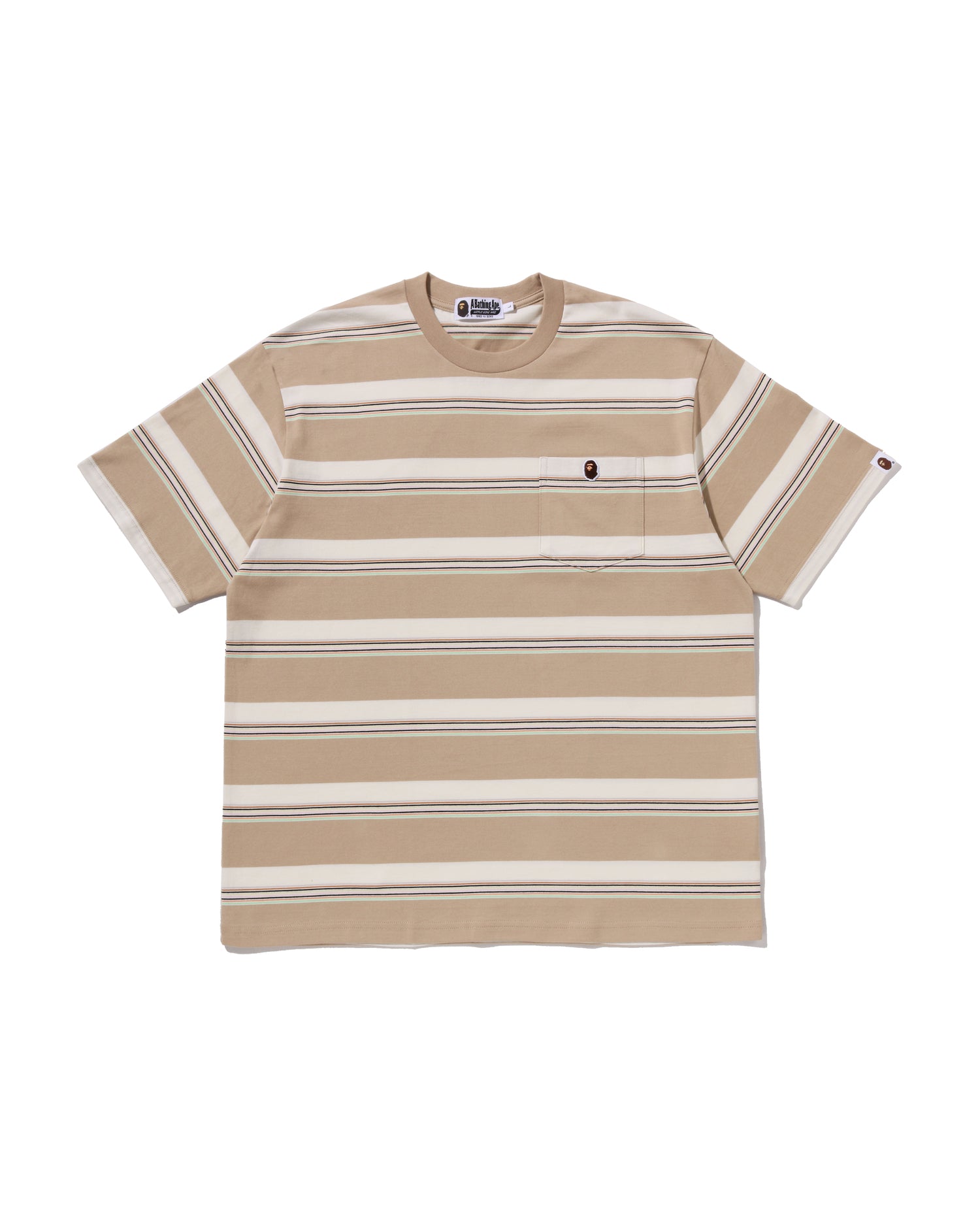 A BATHING APE® Stripe One Point Relaxed Fit Pocket Tee | Bape