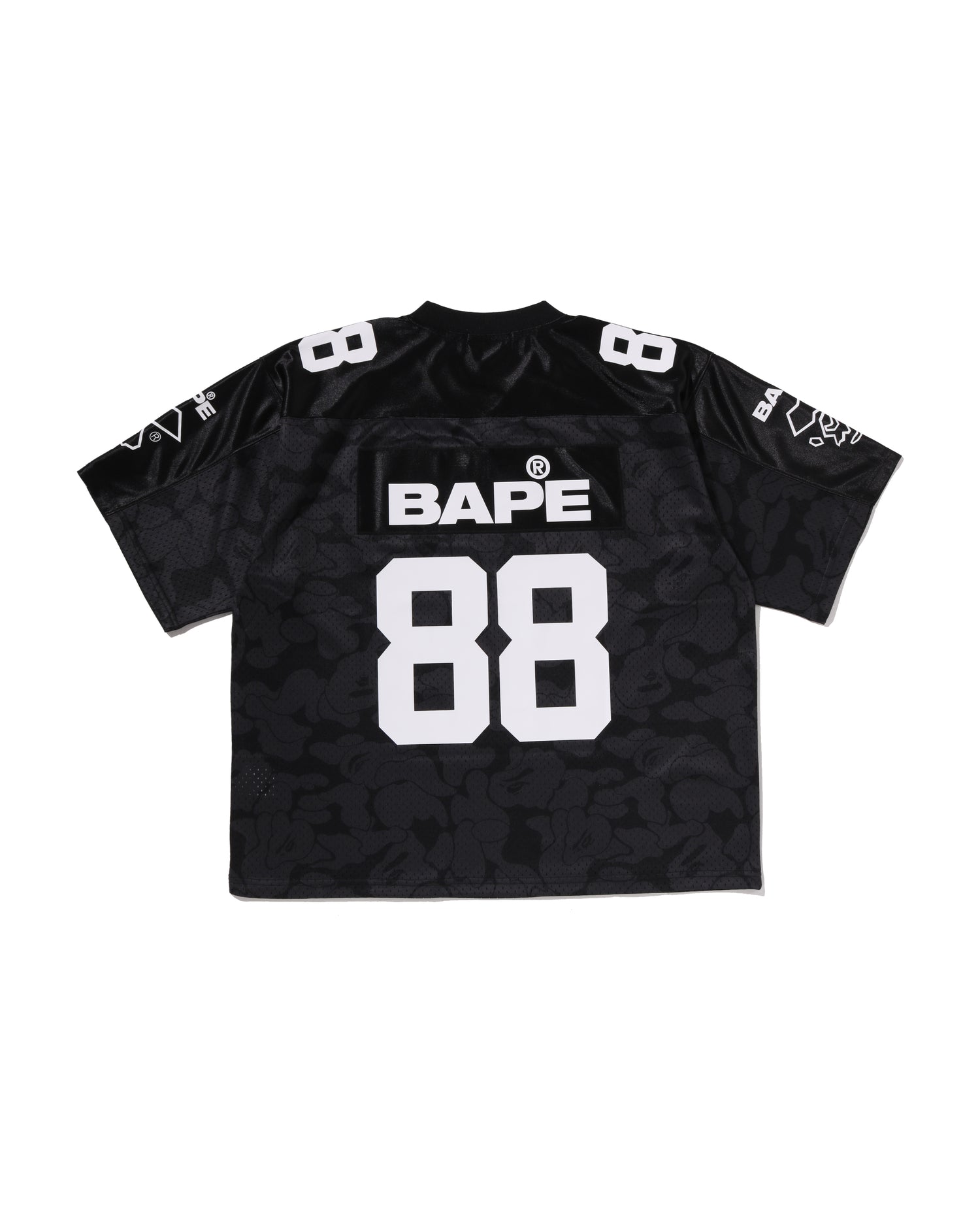 A BATHING APE® Solid Camo Multi Logo Relaxed Fit Football Jersey