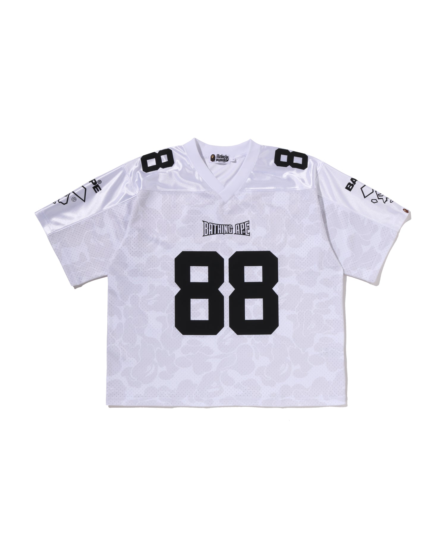 A BATHING APE® Solid Camo Multi Logo Relaxed Fit Football Jersey