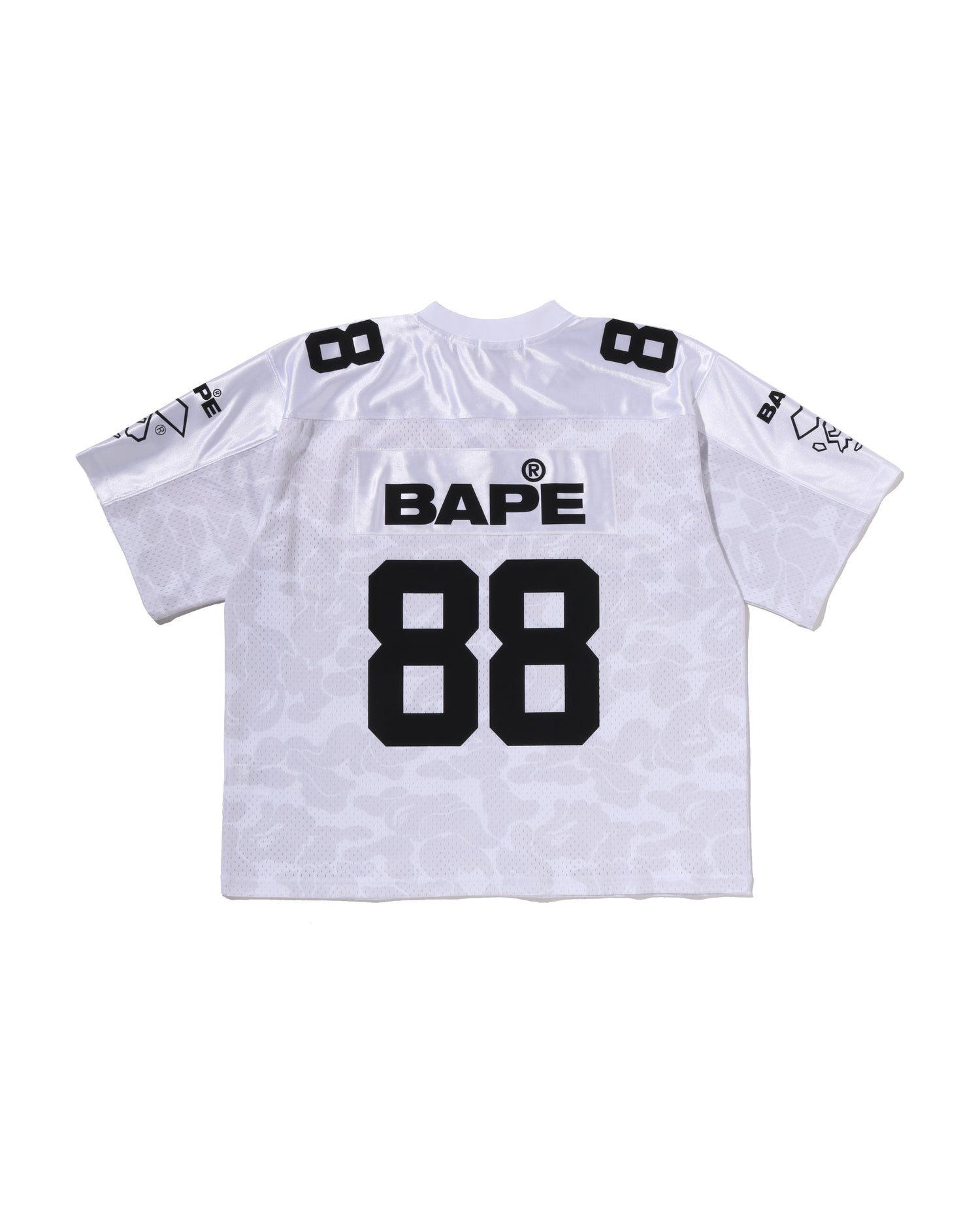 A BATHING APE® Solid Camo Multi Logo Relaxed Fit Football Jersey