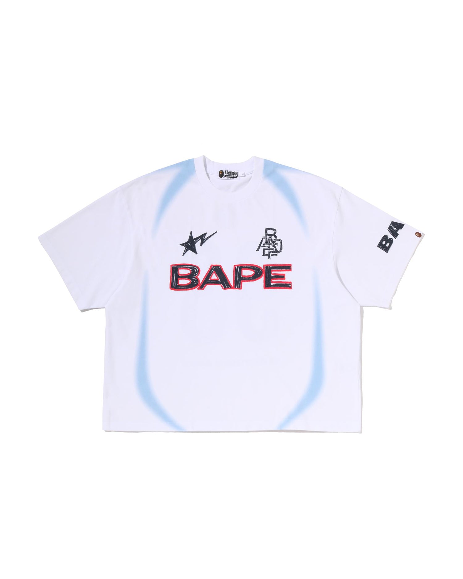 A BATHING APE® Heavy Wash Hand Draw Football Multi Logo Relaxed