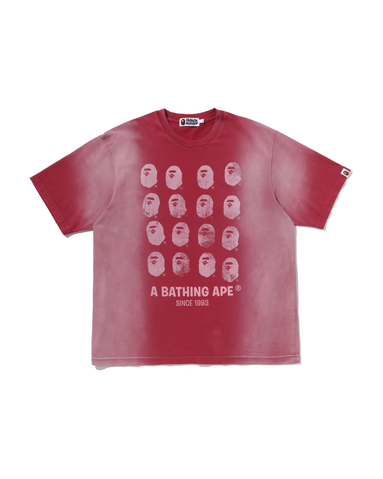 A BATHING APE® Bleeched Multi Ape Head Logo Relaxed Fit Tee | Bape