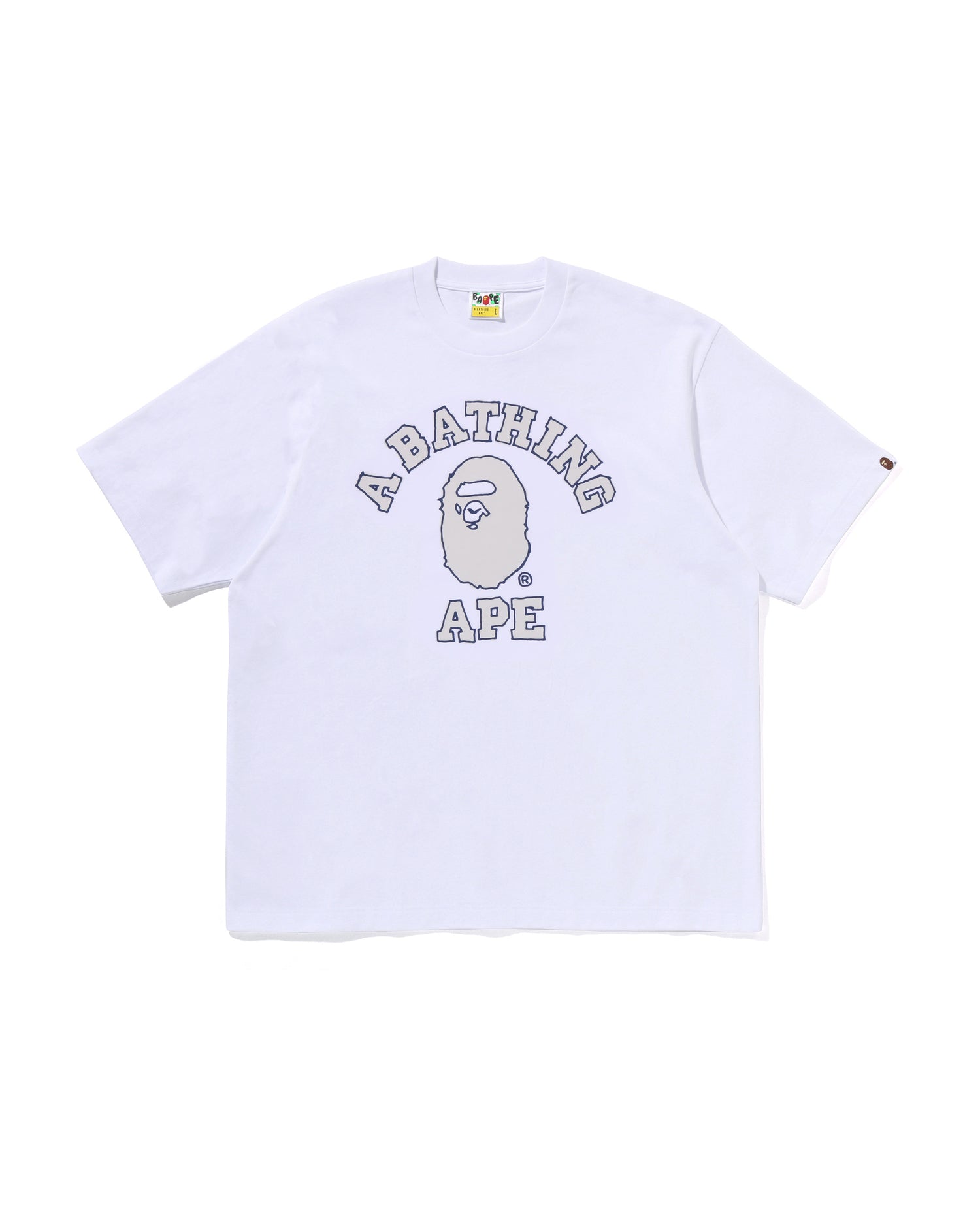 A BATHING APE Tシャツ サイズS ホワイト A BATHING APE® Hand Drawn Outline College Relaxed Fit Tee | Bape