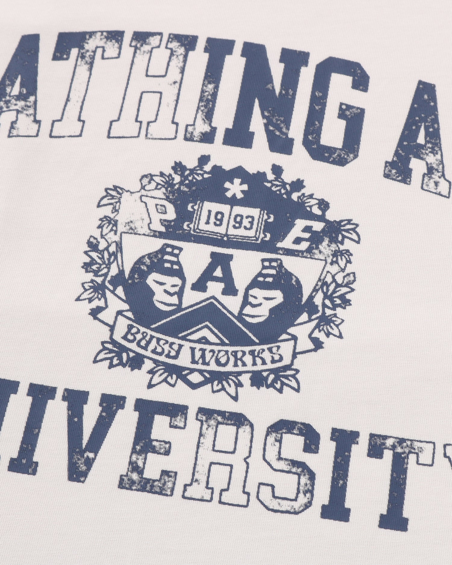 【BAPE】SPRAY PRINT COLLEGE LOGO RELAXED FIT TEE 要在庫確認 A BATHING APE® Spray Print College Relaxed Fit Tee | Bape