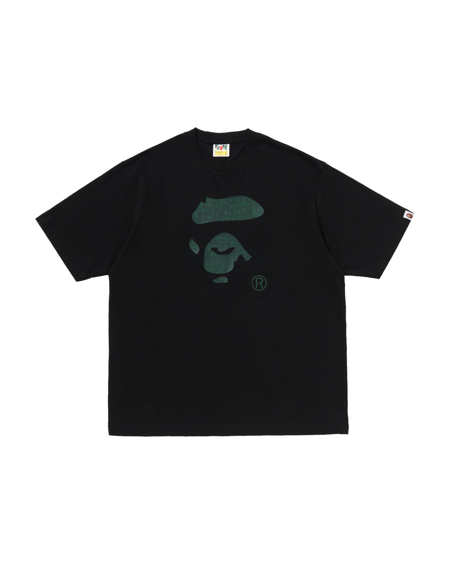 A BATHING APE® Croc Pattern Ape Face Relaxed Fit Tee | Bape