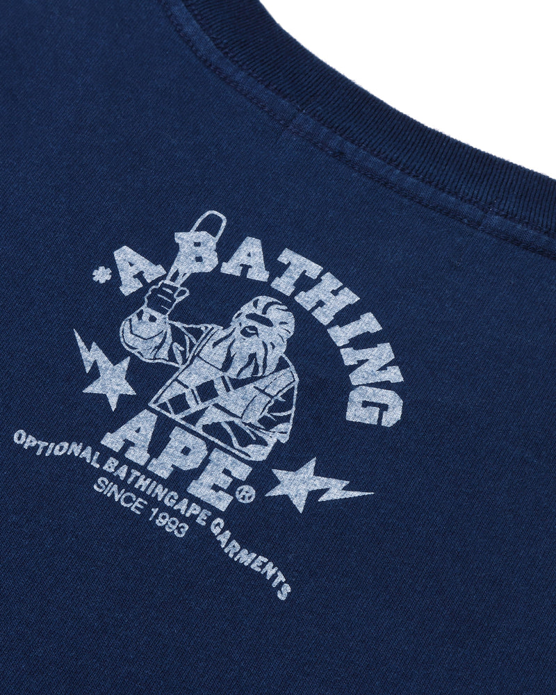 A BATHING APE® Logo Indigo Tee | Bape official website – INT.BAPE.COM