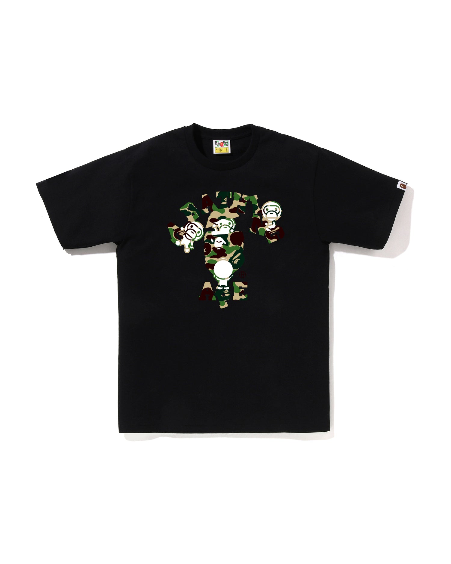 A BATHING APE BAPE CAMO 刺繍　ポロシャツ　tシャツ L BAPE® 93 POLO 胸にAPE HEAD刺繍、袖に1ST CAMOの切り替えし、バックに
