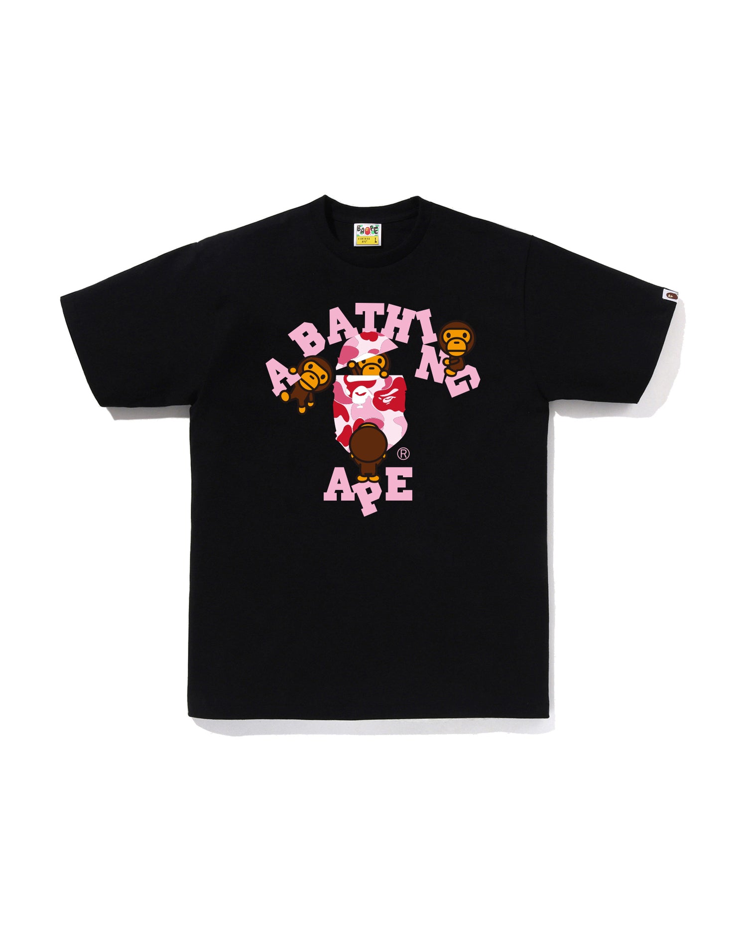 A BATHING APE ピンクカモ ゴリラロゴ Tシャツ A BATHING APE® Abc Camo College Milo Tee | Bape official website