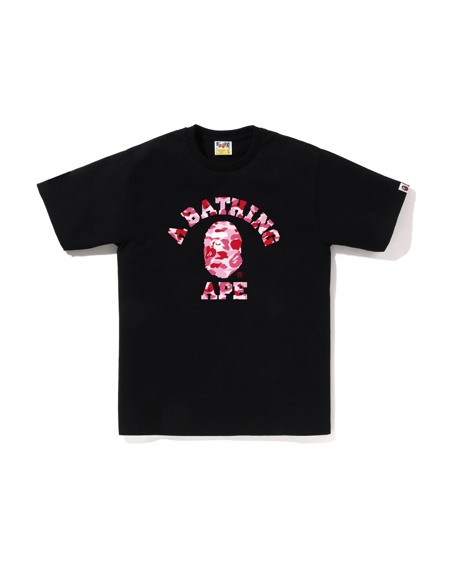 A BATHING APE ABC CAMO COLLEGE TEE ブラック A BATHING APE® Abc Camo College Tee | Bape official website