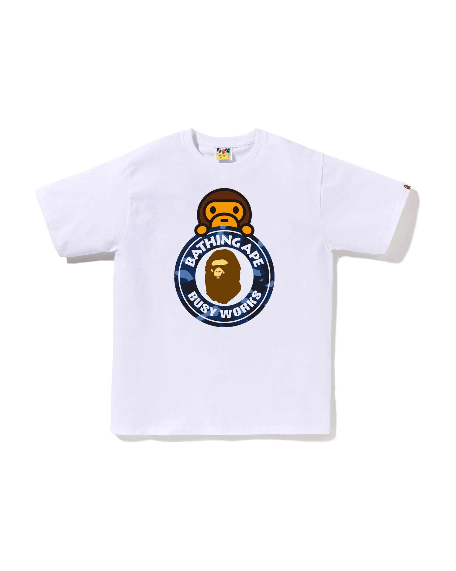 A BATHING APE® Color Camo Milo on Busy Works Tee | Bape official