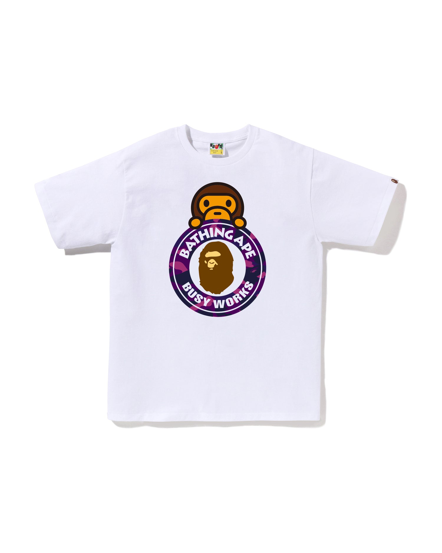 A BATHING APE® Color Camo Milo on Busy Works Tee | Bape official