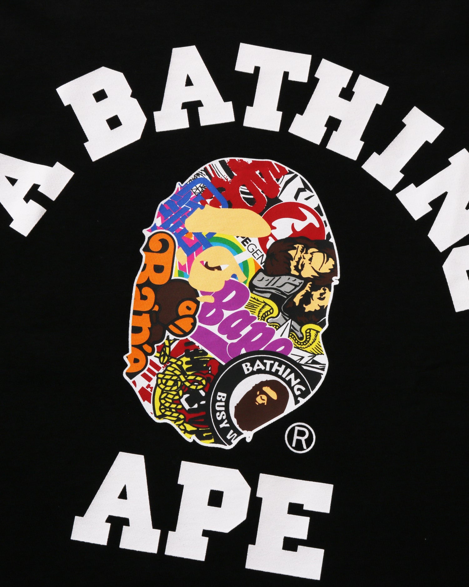 A BATHING APE® Multi Logo College Relaxed Fit Tee | Bape official