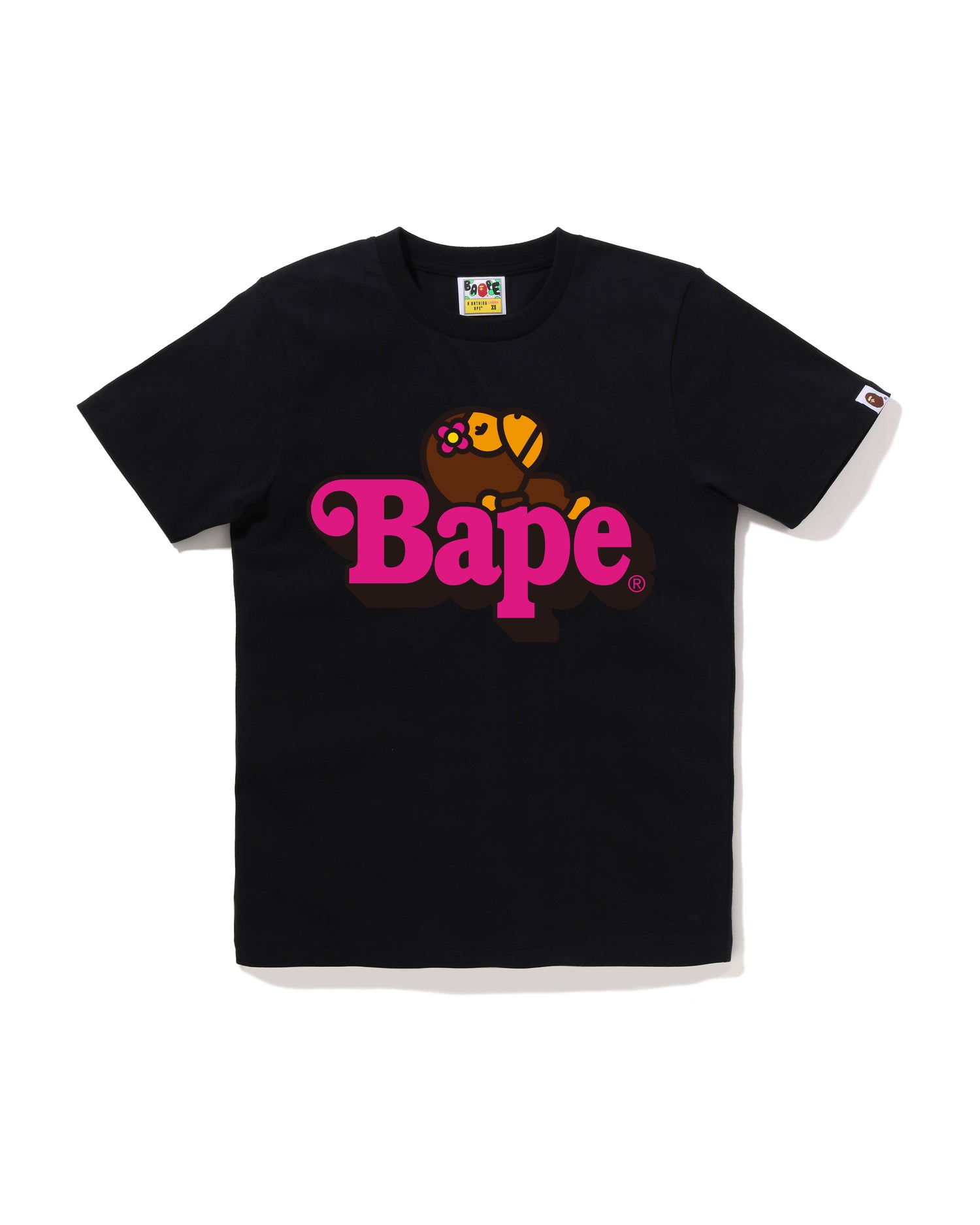 【夏物セール】　美品✨　ABATHINGAPE アベイシングエイプ　L 黒 A BATHING APE アベイシングエイプ ラインストーン BAPEロゴ