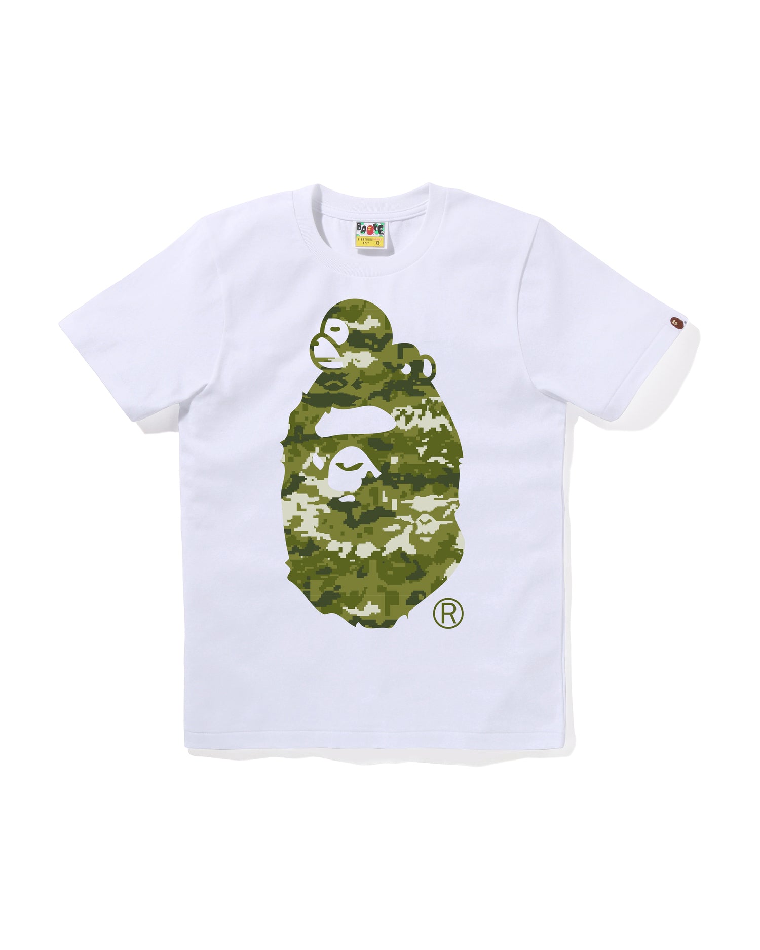 A BATHING APE® Multi Pixel Camo Milo On Big Ape Tee | Bape