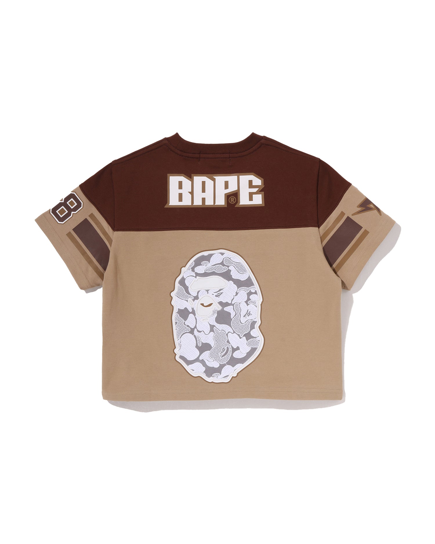 A BATHING APE® Multi Logo Football Boxy Cropped Tee | Bape