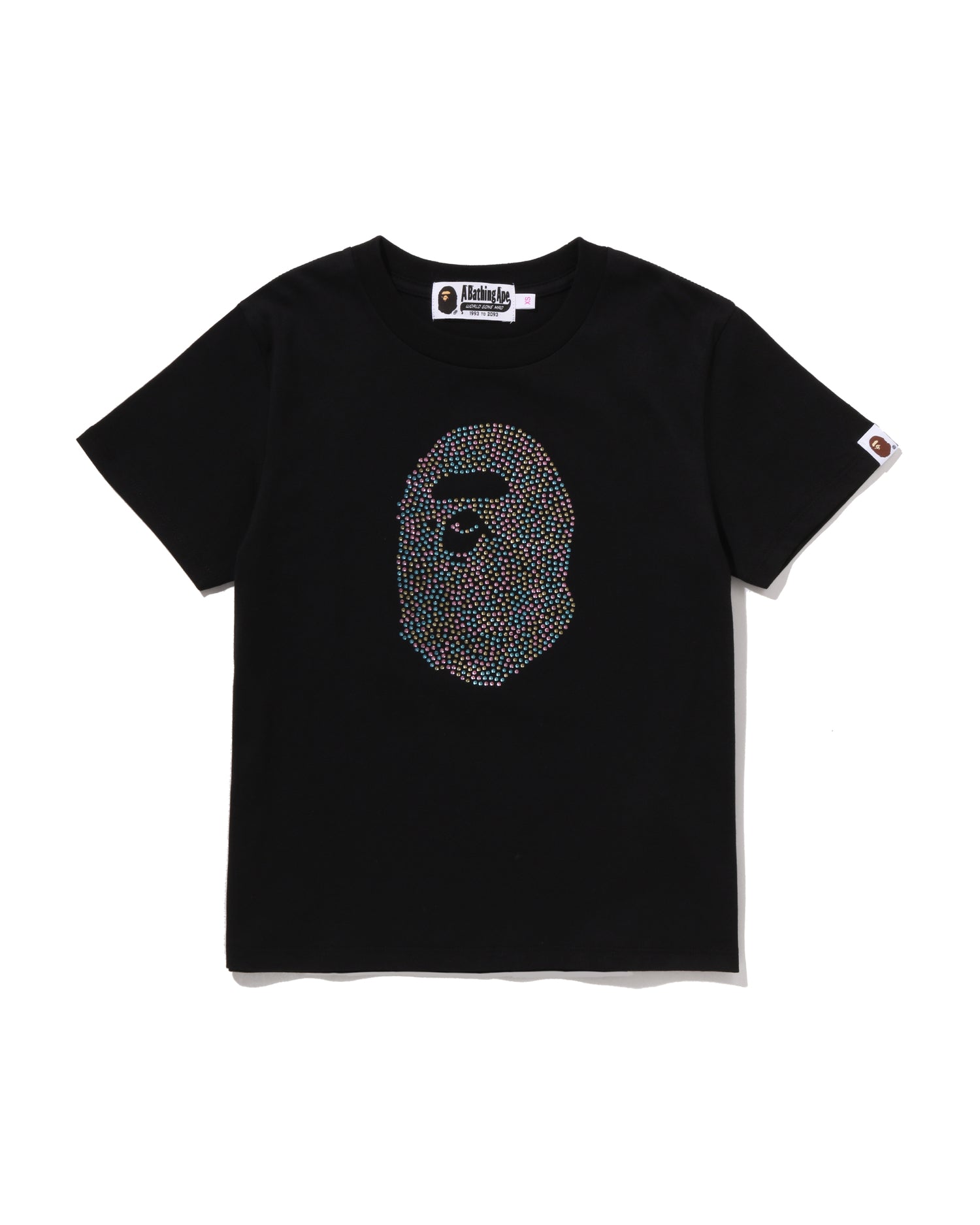 A BATHING APE® Ape Head Crystal Stone Mini Tee | Bape official