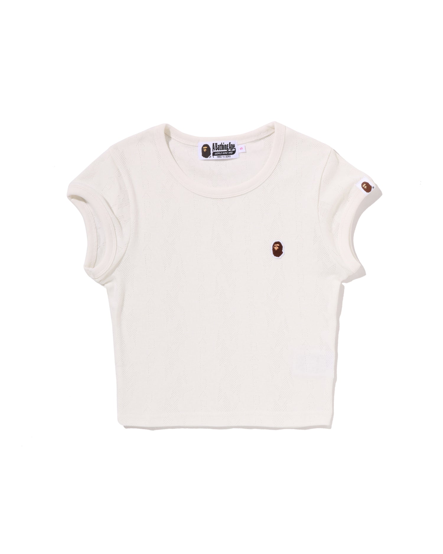 A BATHING APE® STA Pattern Jacquard Ape Head One Point Cropped Tee