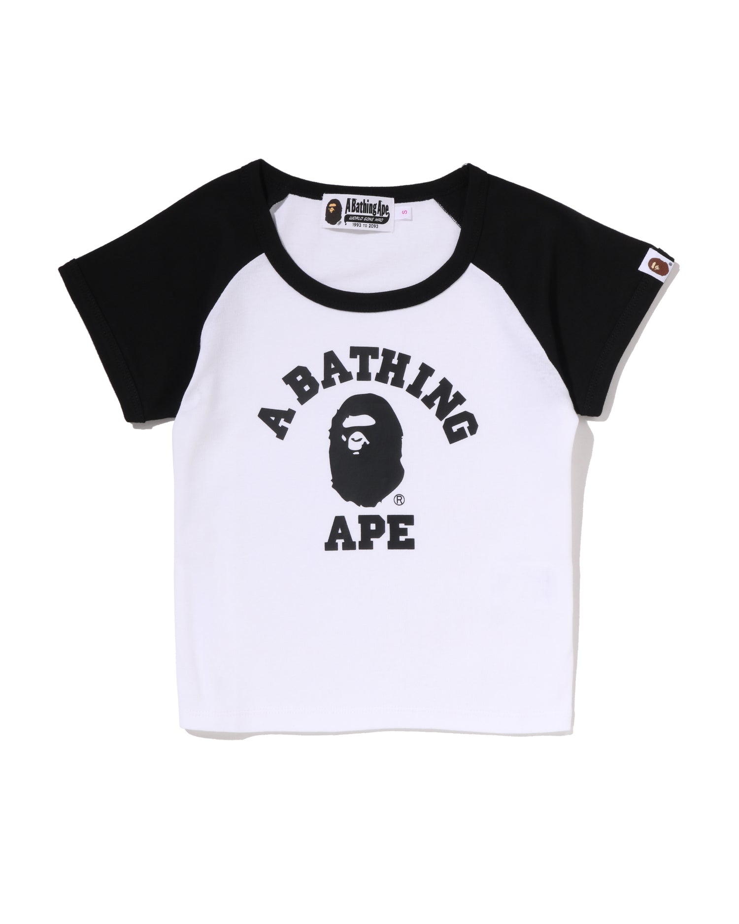 A BATHING APE® College Raglan Cropped Tee | Bape official website