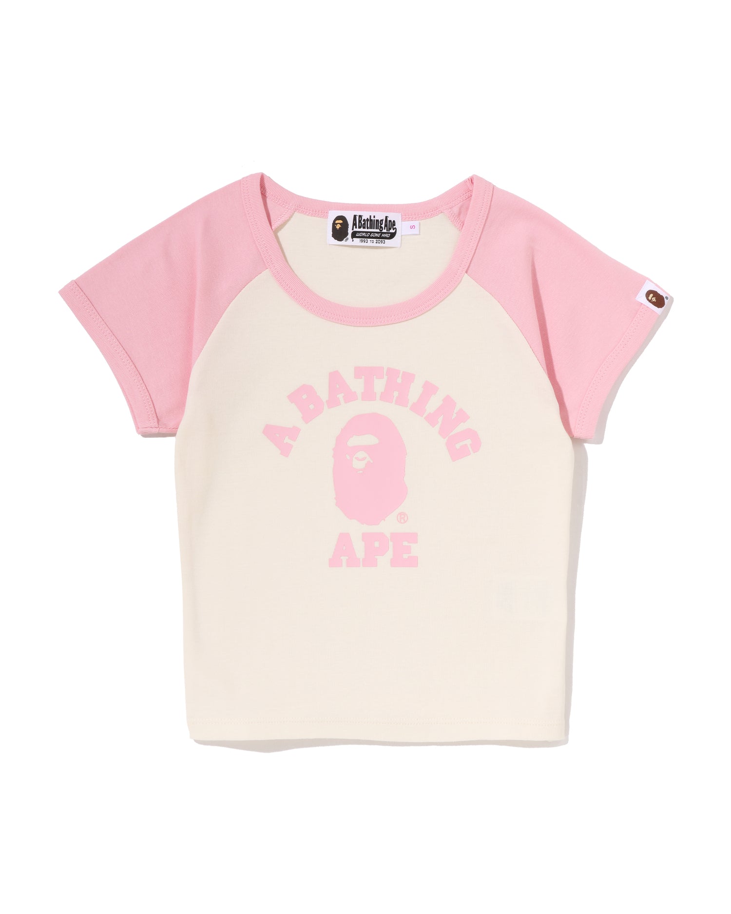 A BATHING APE® College Raglan Cropped Tee | Bape official website