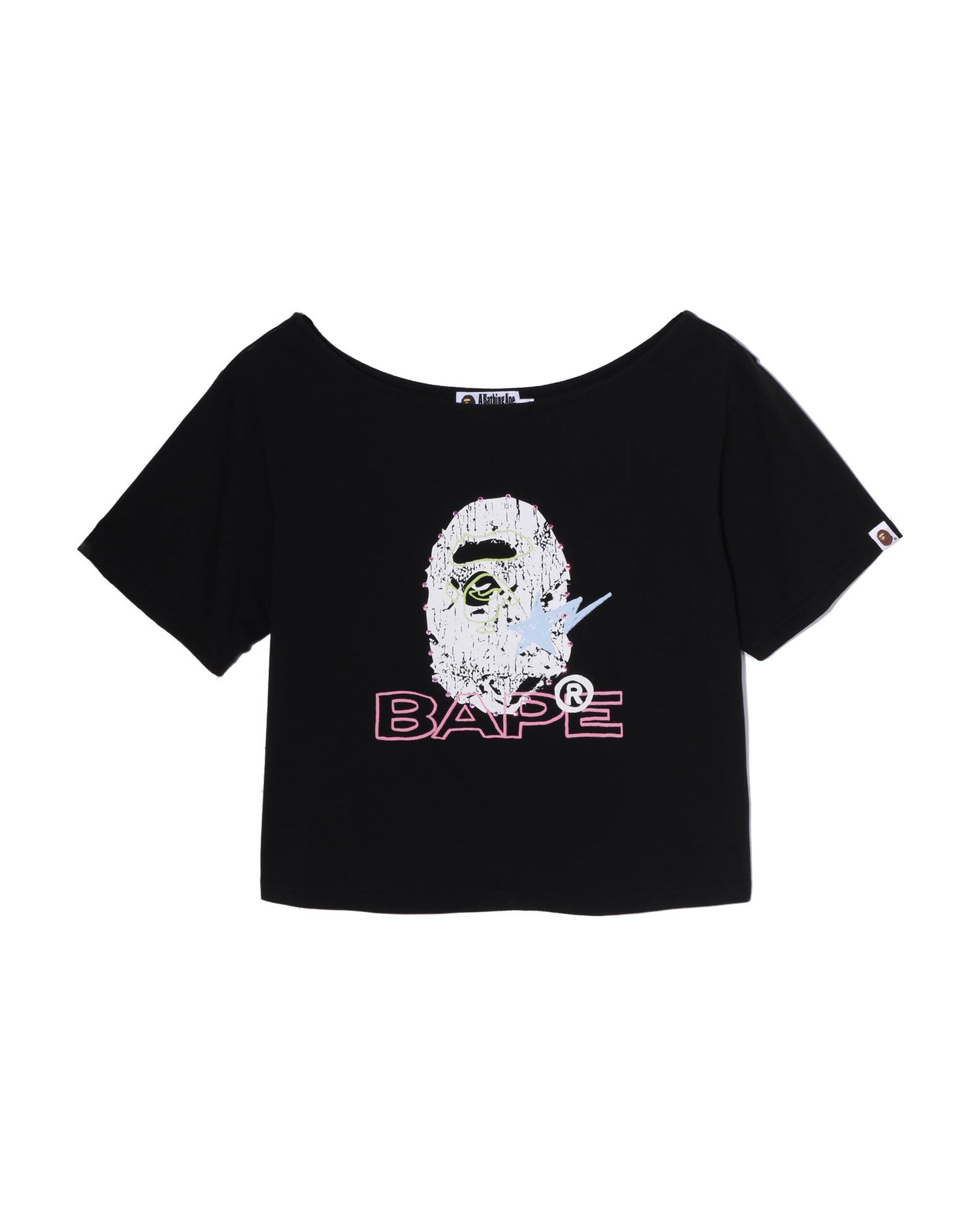 【a.y.ページ】 A BATHING APE® Multi Logo Cutout Oversized Tee | Bape official