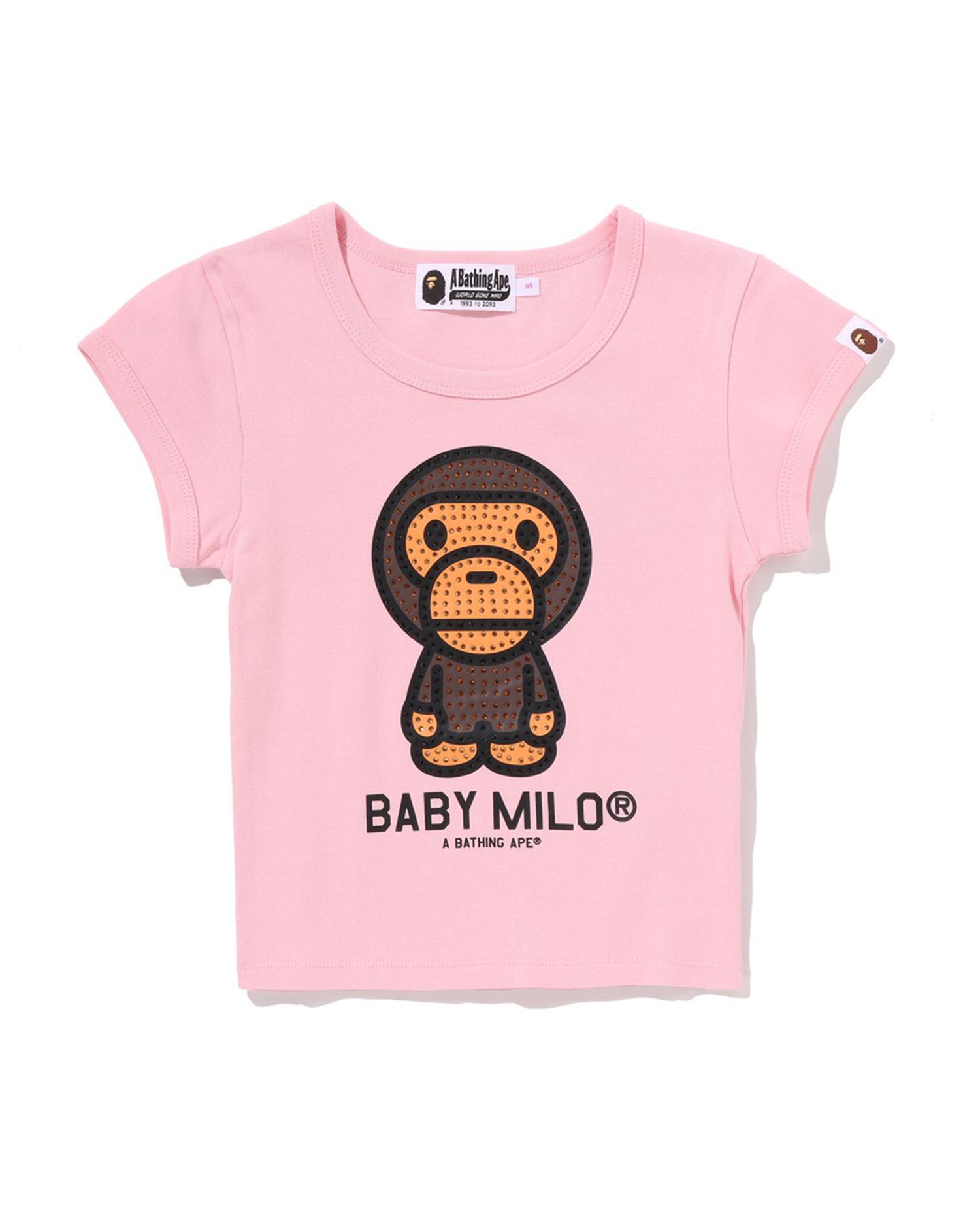 トップス A BATHING APE CRYSTAL STONE CROPPED TEE A BATHING APE® Baby Milo Cystal Stone Cropped Tee | Bape official