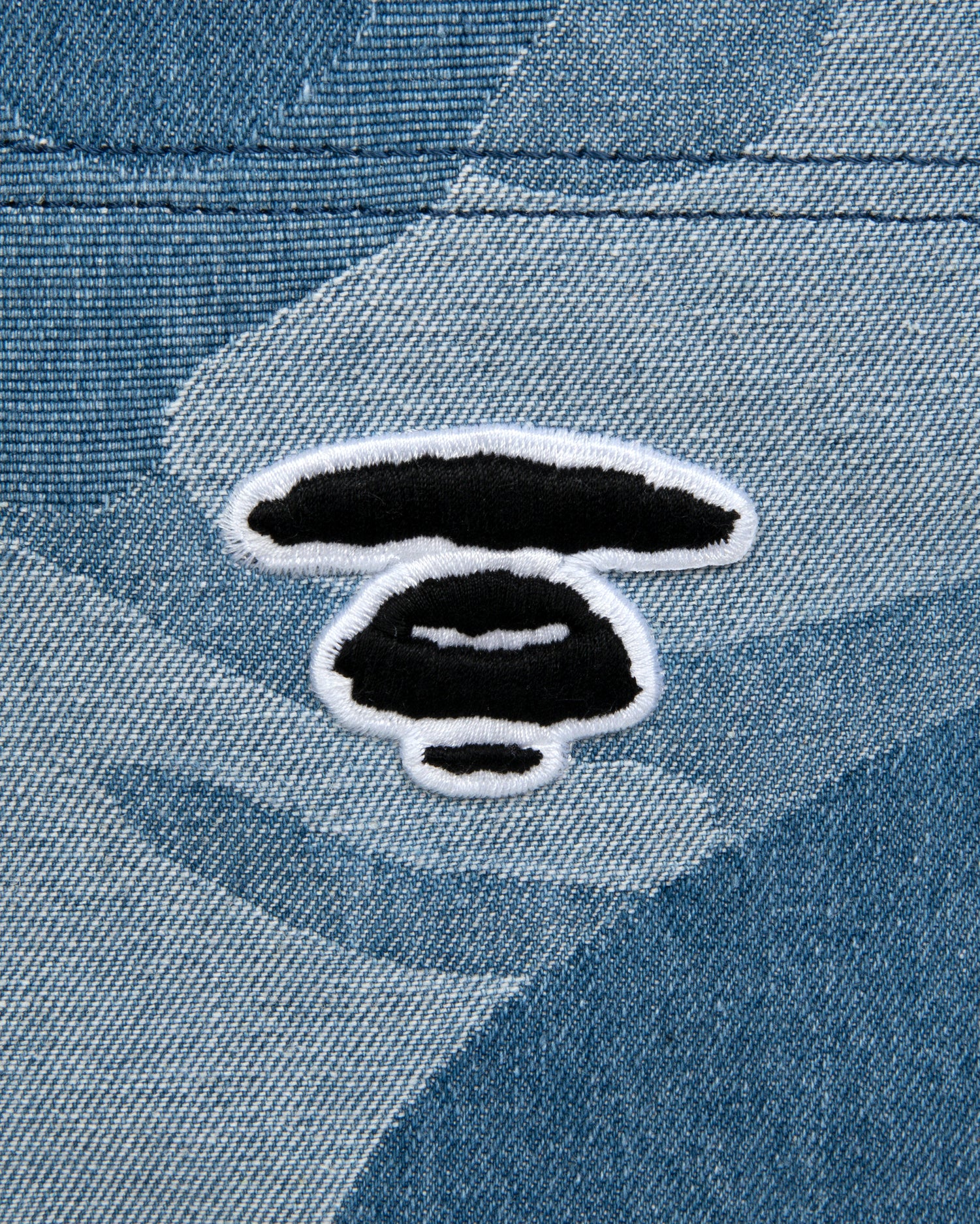 美品 23FW A BATHING APE DENIM MONOGRAM COLLEGE MONOGRAM BASEBALL SS DENIM SHIRT MENS – us.bape.com