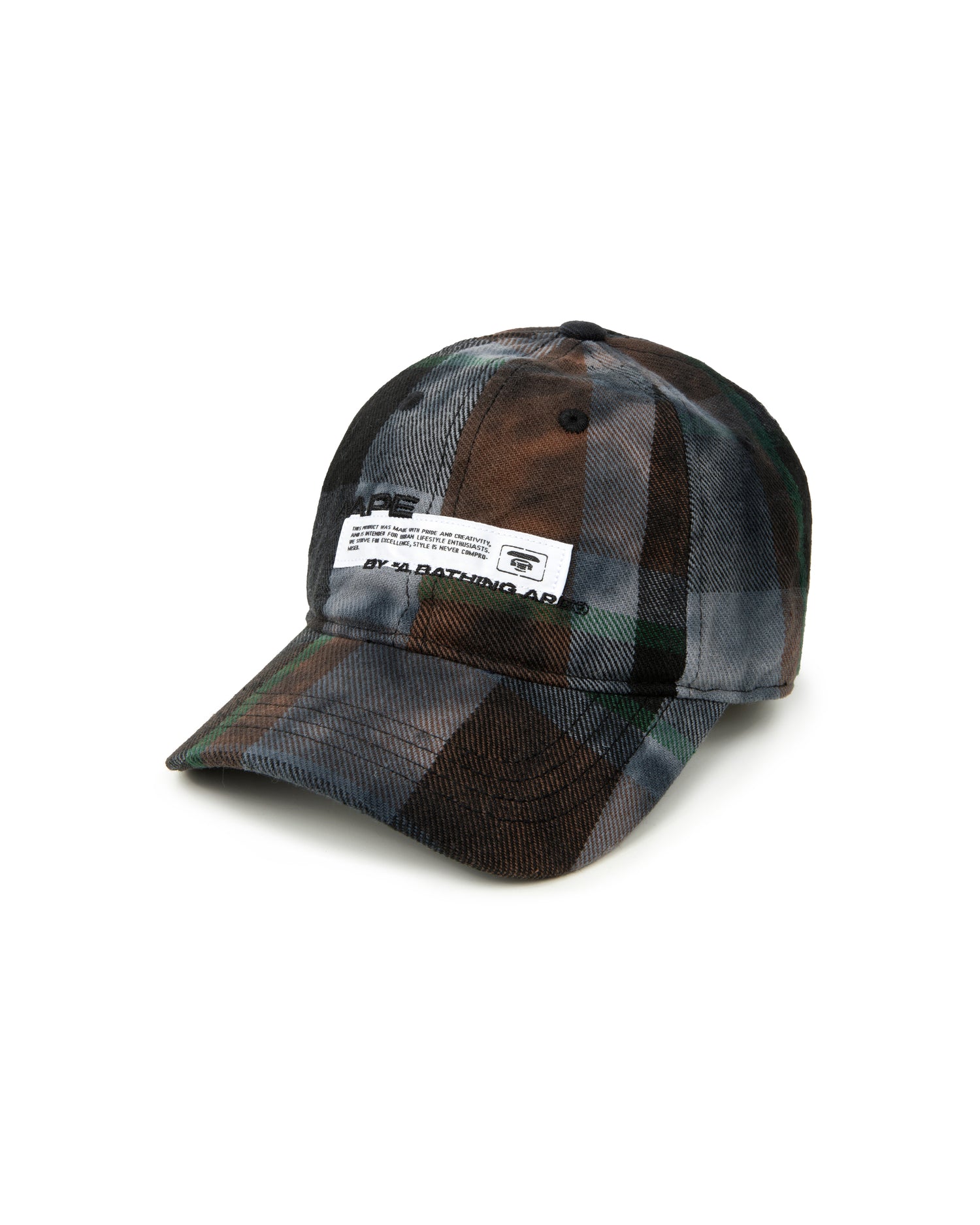 AAPE Moonface embroidered plaid cap | Bape official website