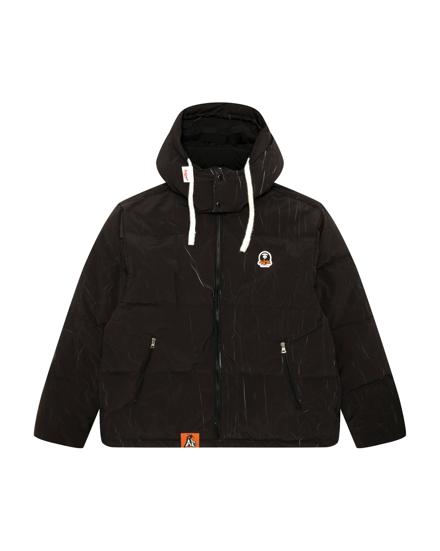AAPE Moonface logo camo hooded puffer jacket | Bape official