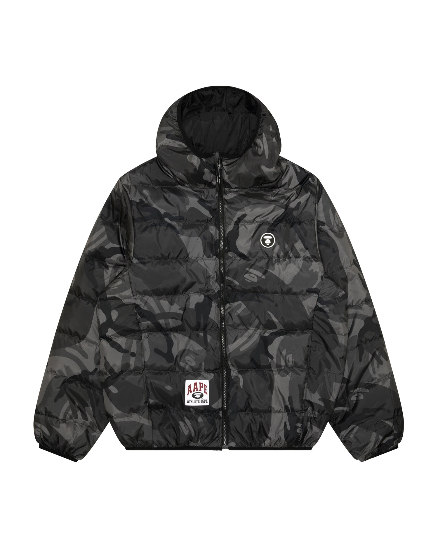 【AAPE by A BATHING APE】ムーンフェイス パーカー BLACK GRAY AAPE Moonface logo zip-up hoodie | Bape official website