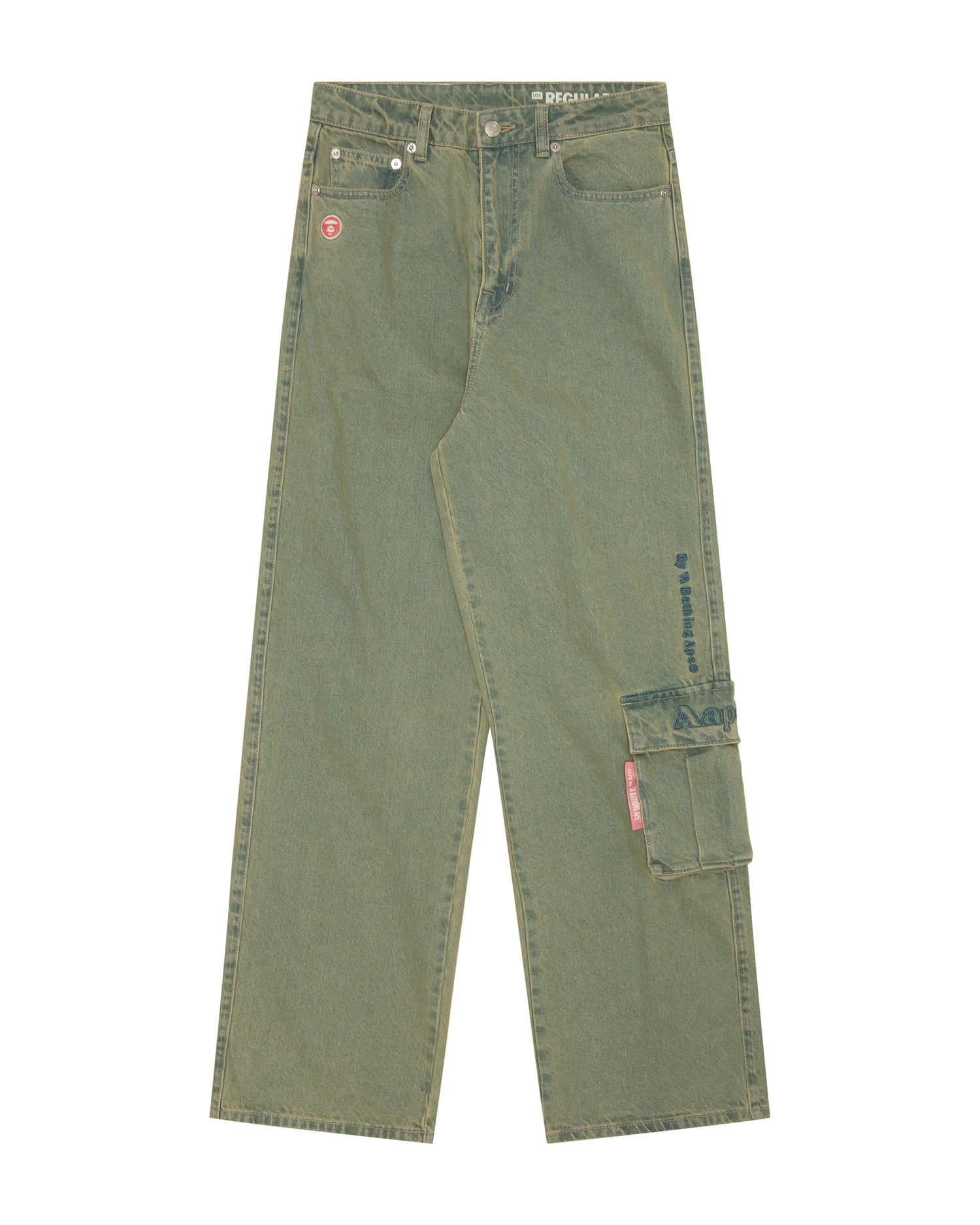 AAPE Moonface embroidered cargo jeans | Bape official
