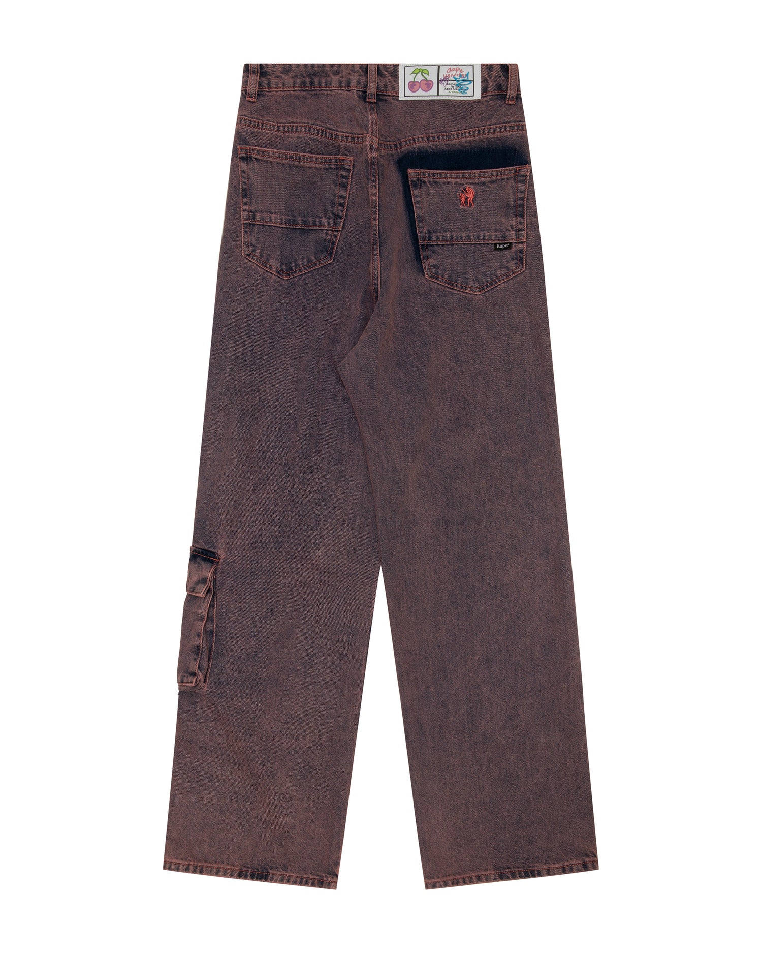 A BATHING APE STA PATCH WORK LOOSE FIT DENIM PANTS